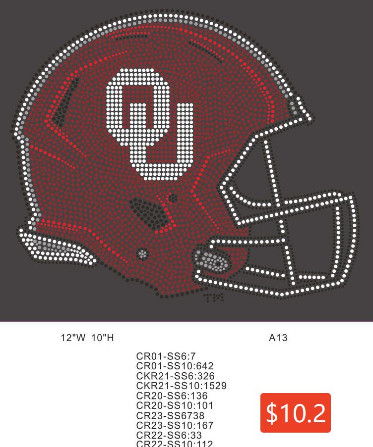 Game Day Appliqué, Crystal, Univ of Oklahoma Helmet