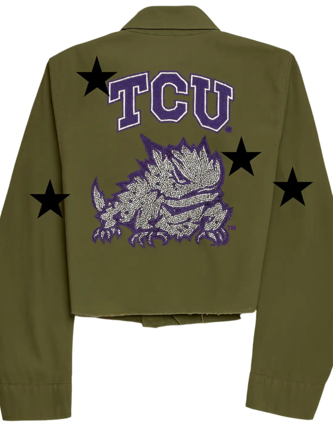 Licensed Game Day Shacket, Army Green, TCU Horned Frog