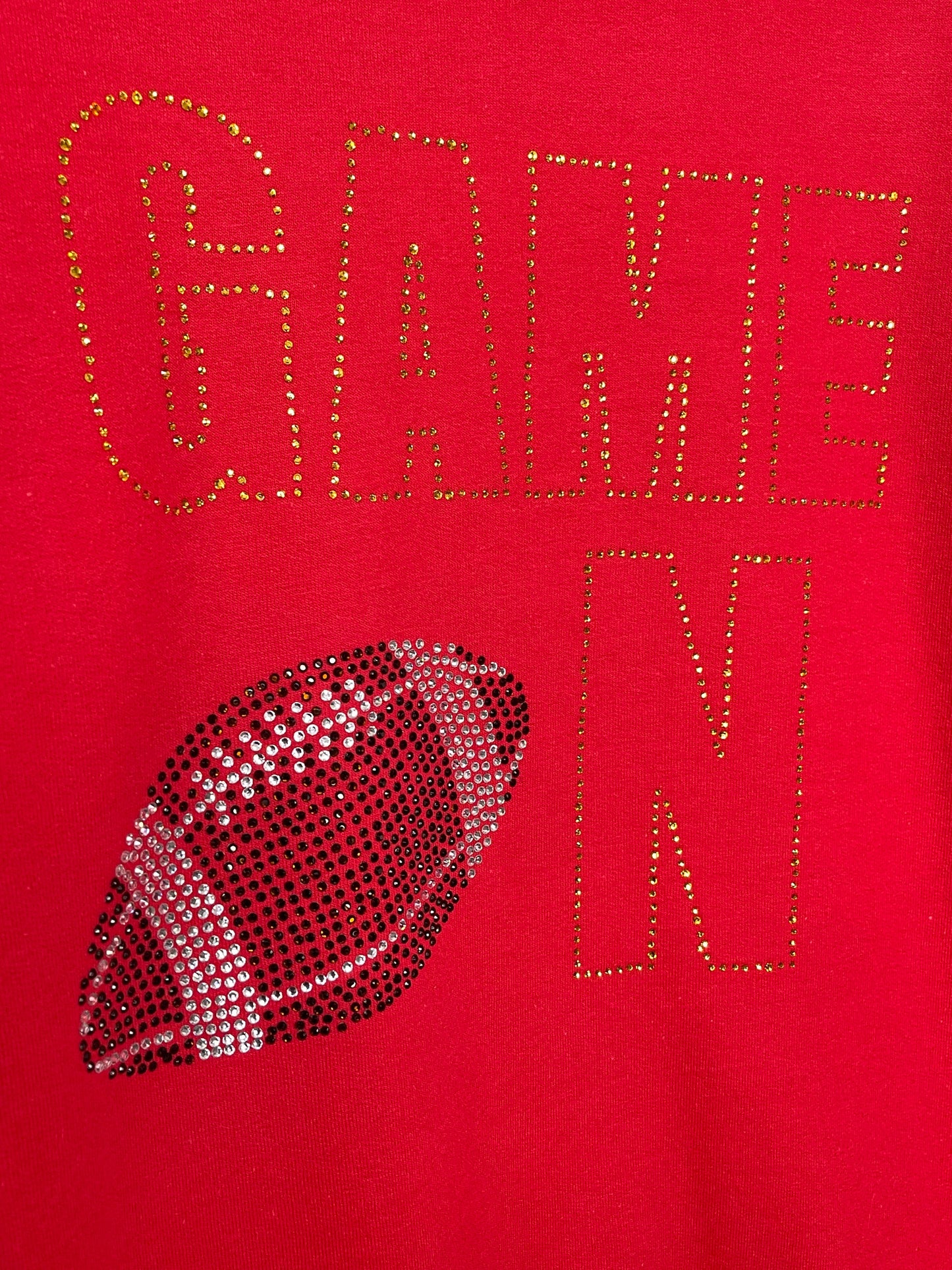 Game Day Sweatshirt, Crewneck Red, Crystal Game On Football