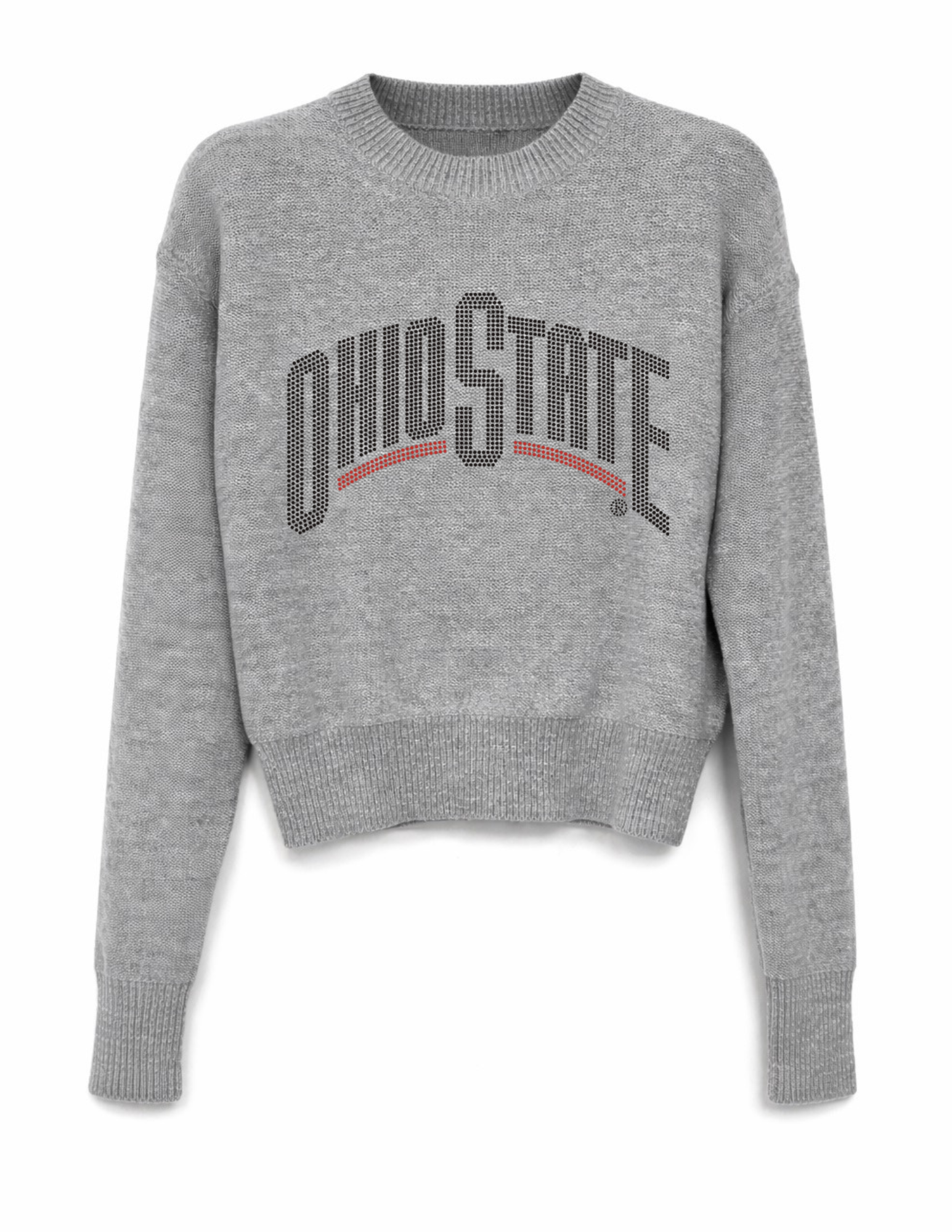 Ohio State Black Curve Gray Crewneck Sweater