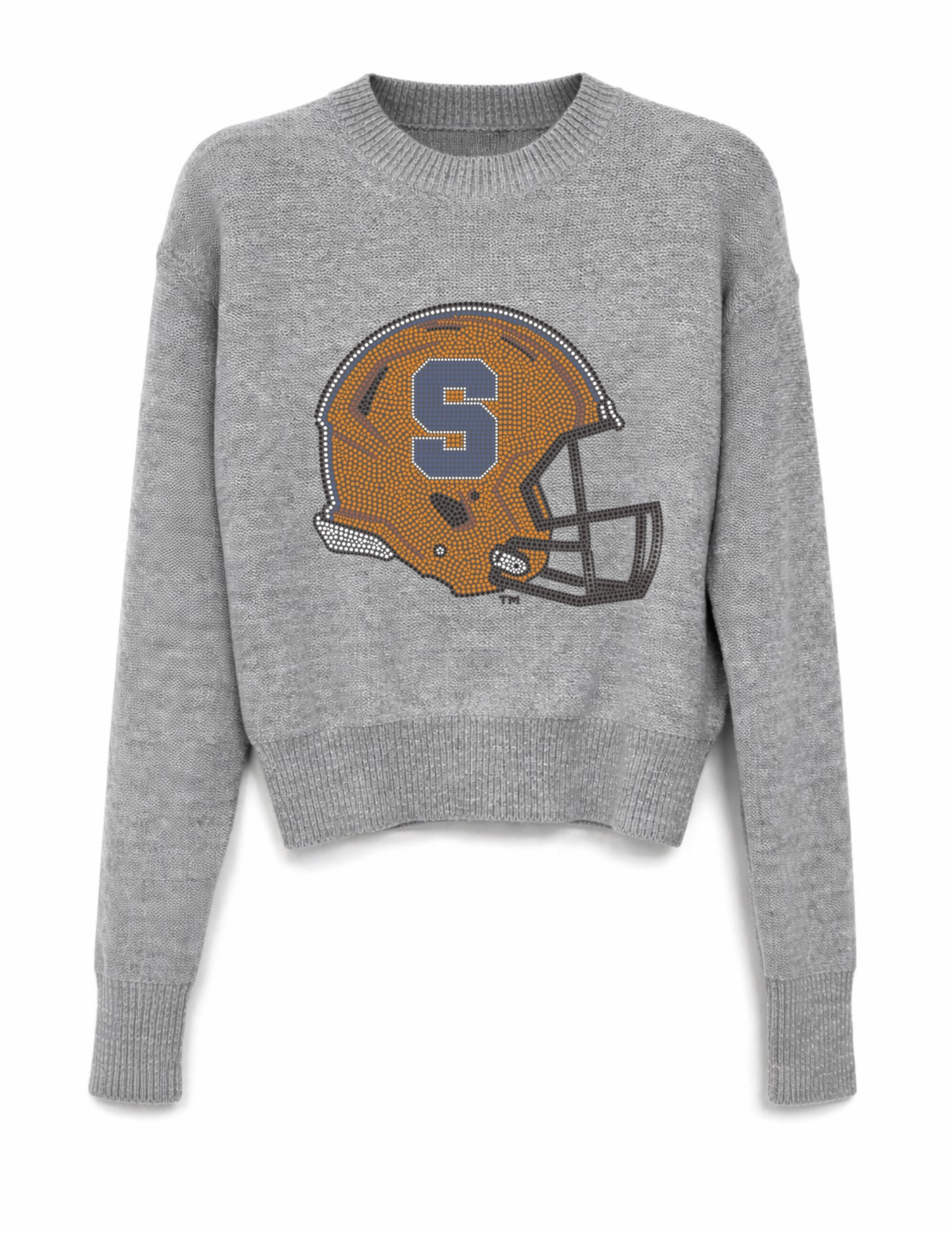 Syracuse University Gray Crewneck Helmet Sweater