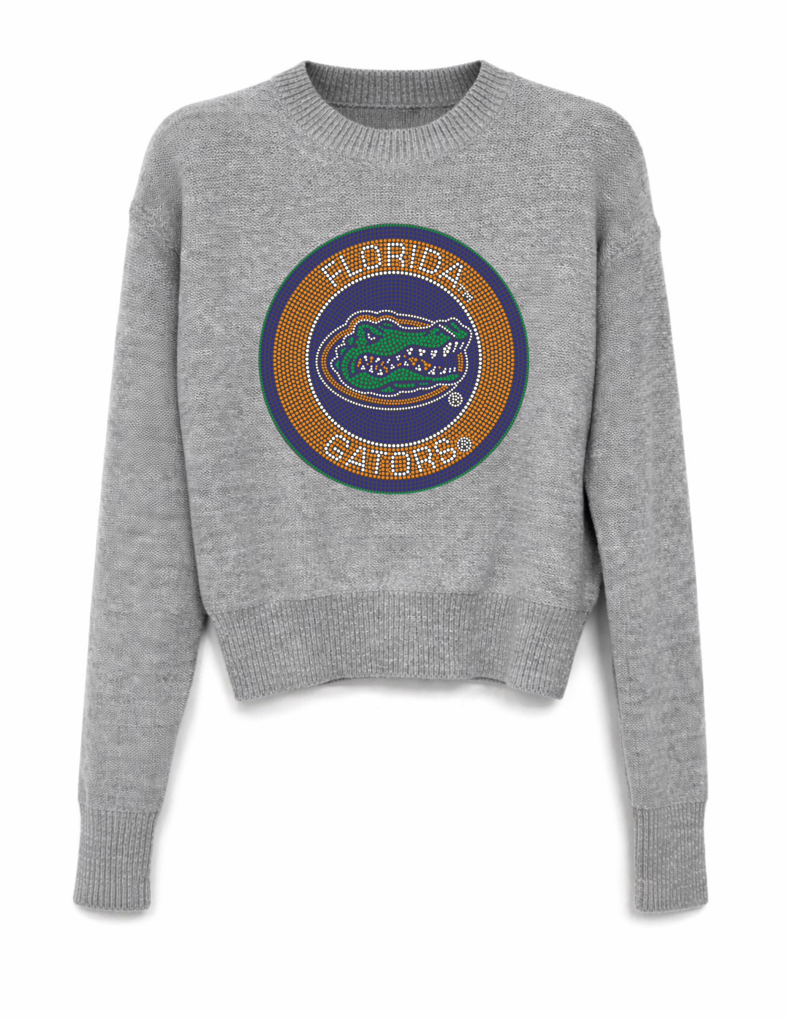 University of Florida Circle Gator Decal Gray Crewneck Sweater