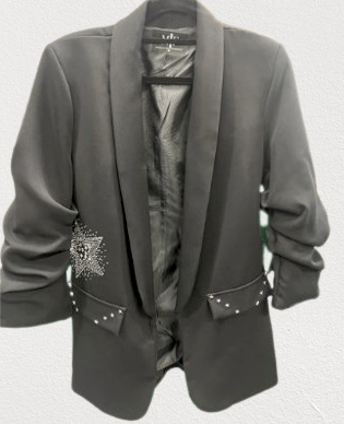 Blazer, Ruched Black, Shooting Stars