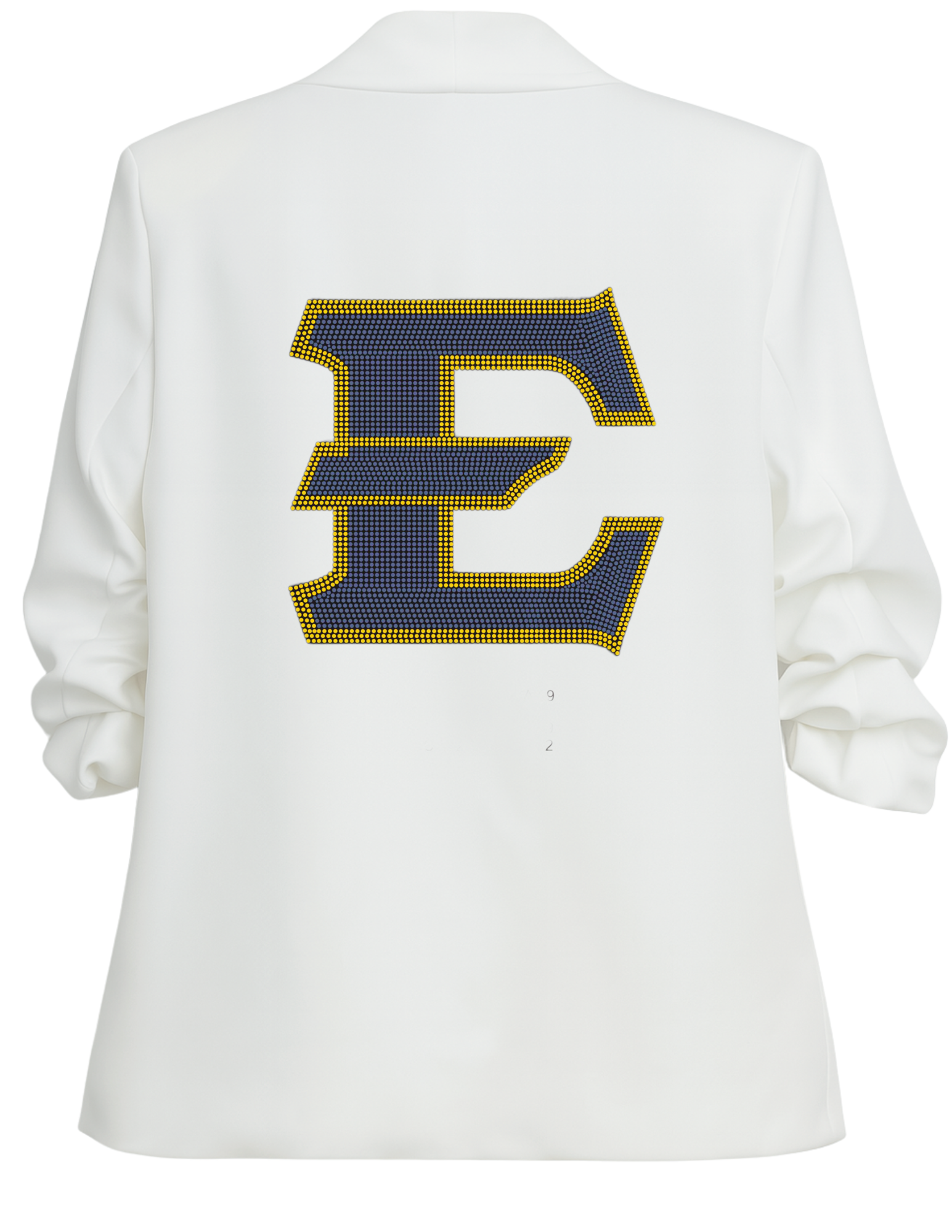 East Tennessee State E White Ruched Sleeve Blazer