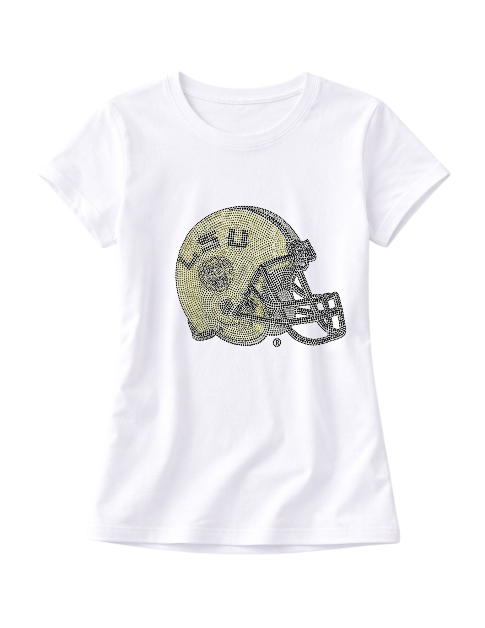 LSU Helmet White Crewneck Short Sleeve T-Shirt