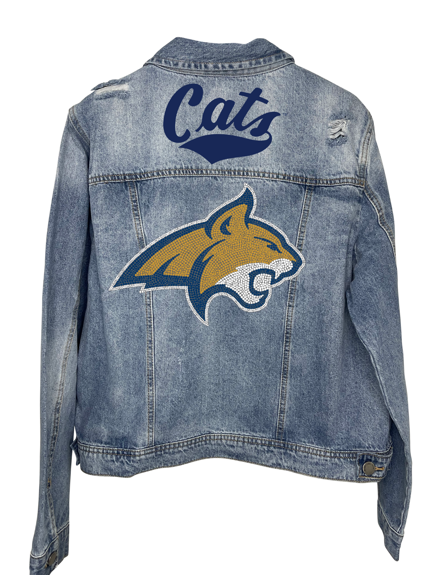 Licensed Game Day Denim, Medium Wash, Montana State Bobcat & Script