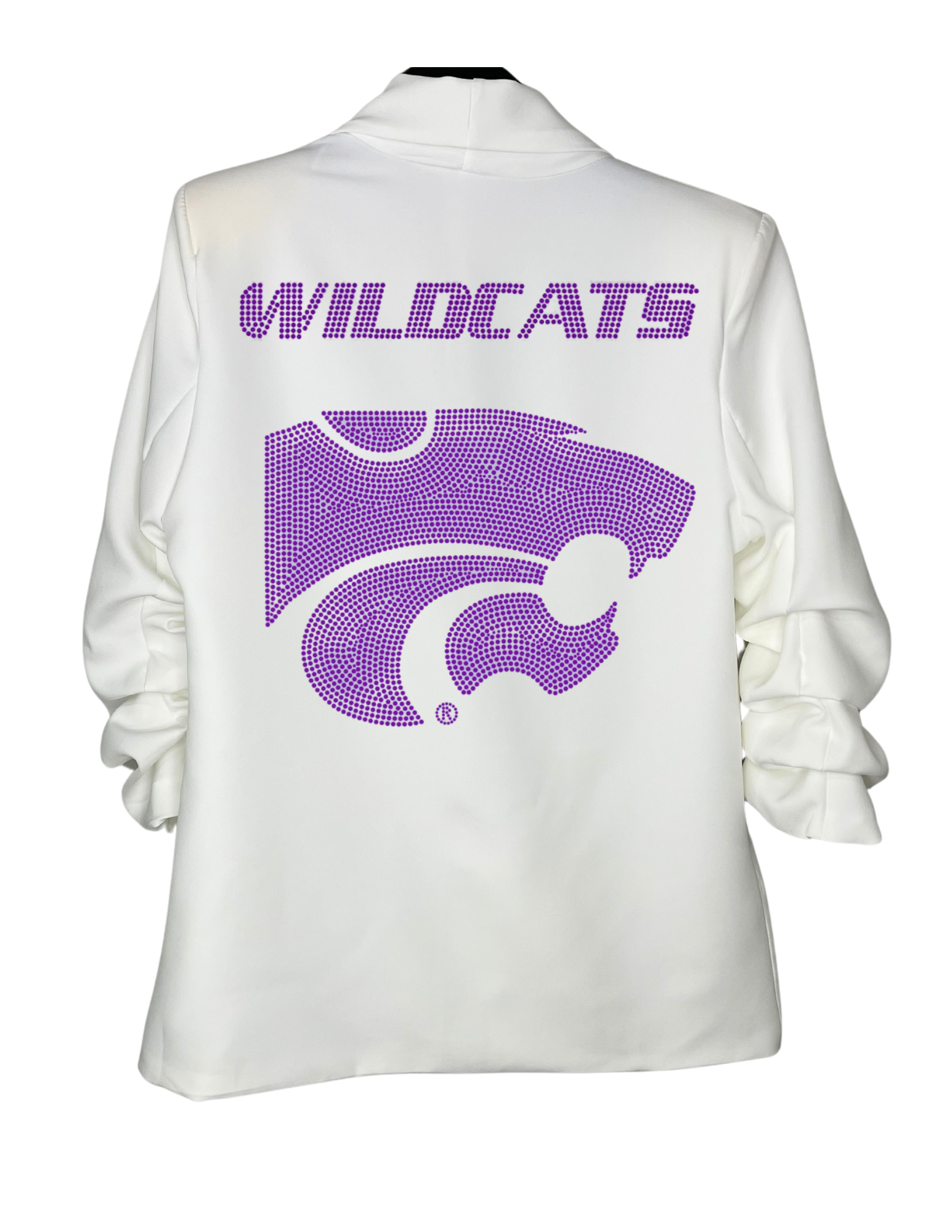 Game Day Blazer, White Ruched, Kansas State Wildcats & Head