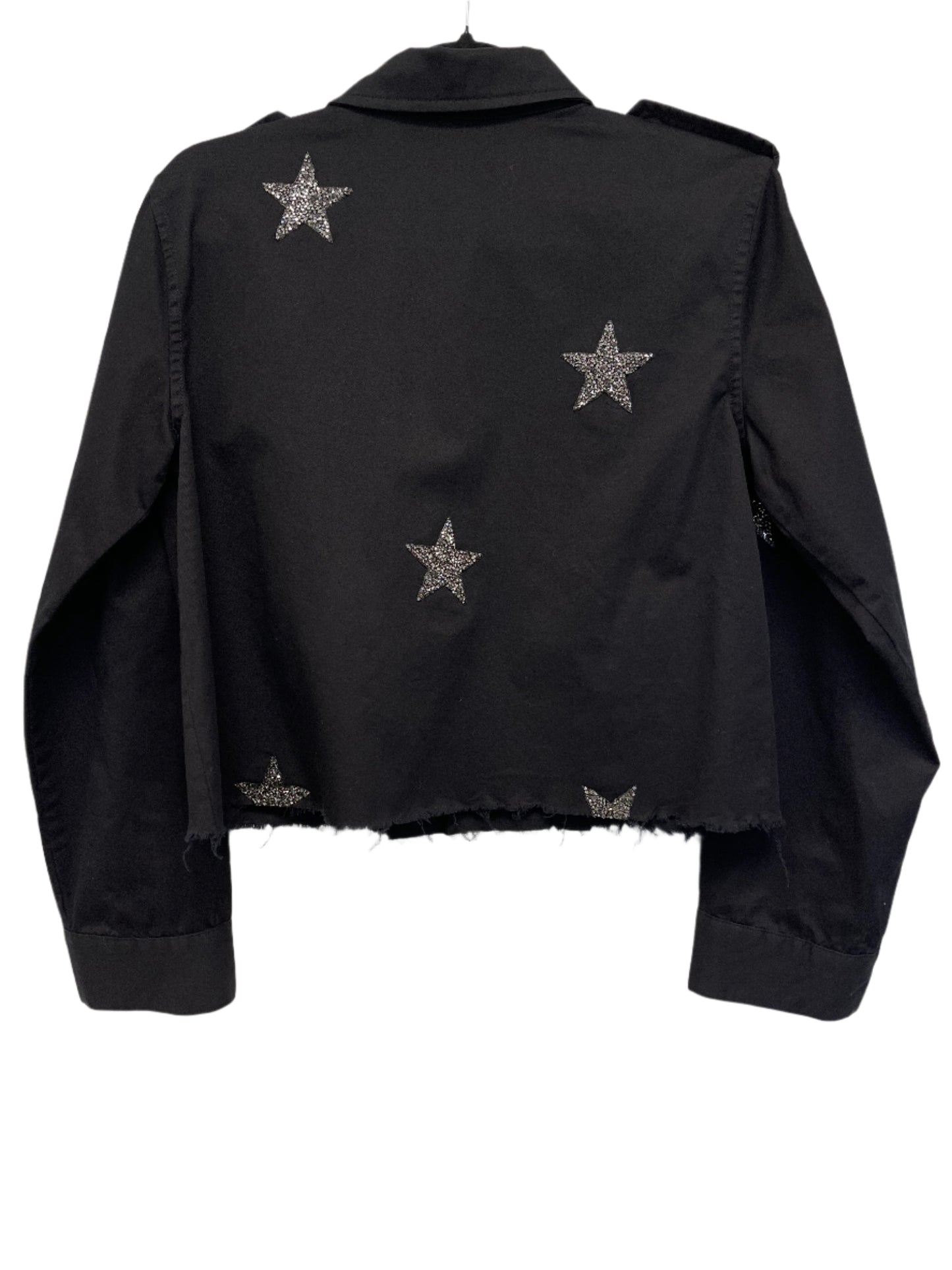 Shacket, Army Black Cropped, Gunmetal Stars