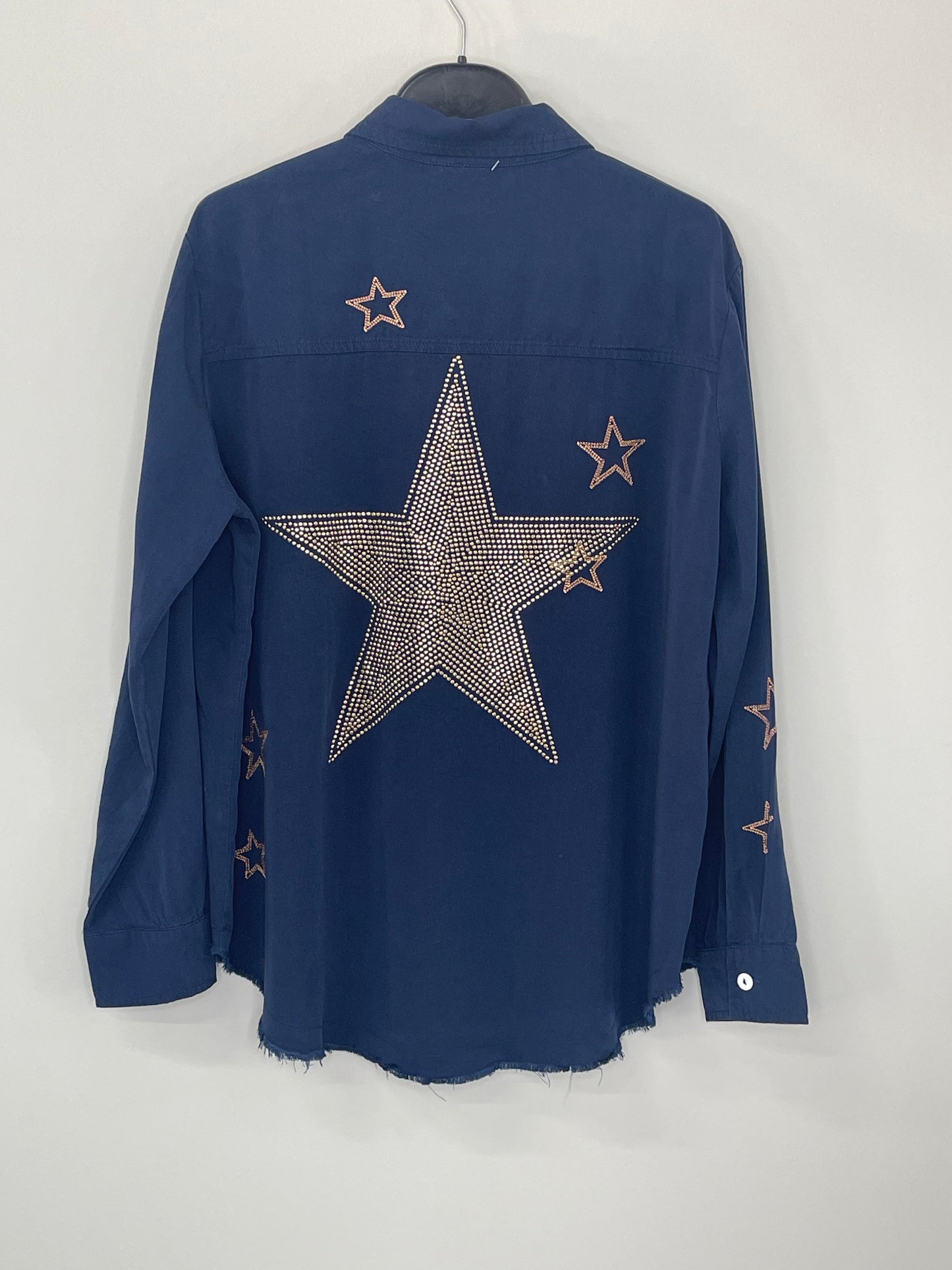Shirt, Embroidered Star Navy, Champagne Star