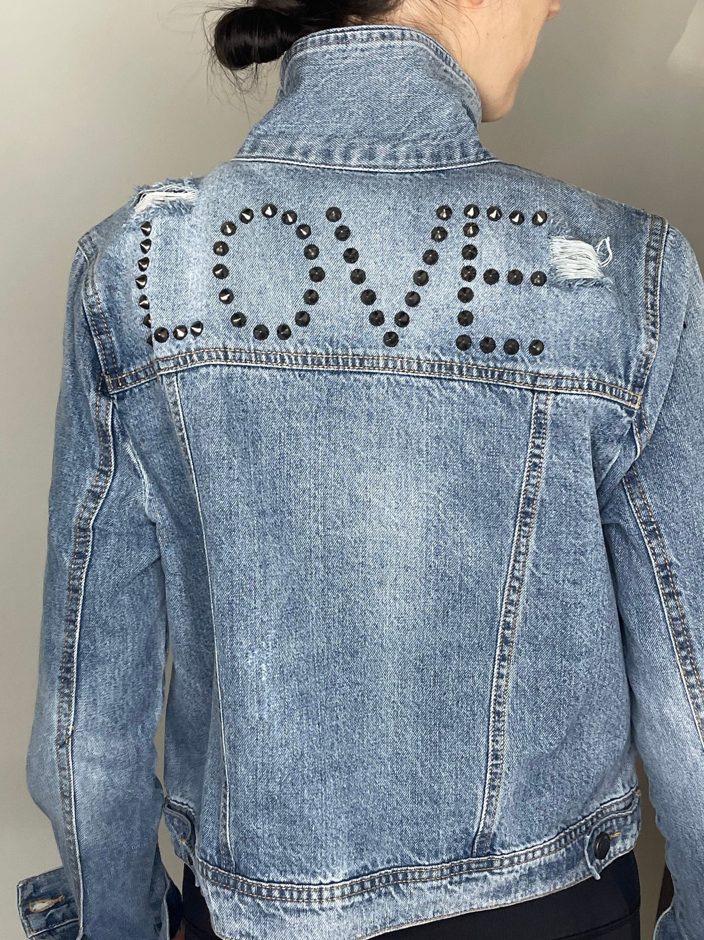 Jacket, Denim Medium Wash, Love Studs