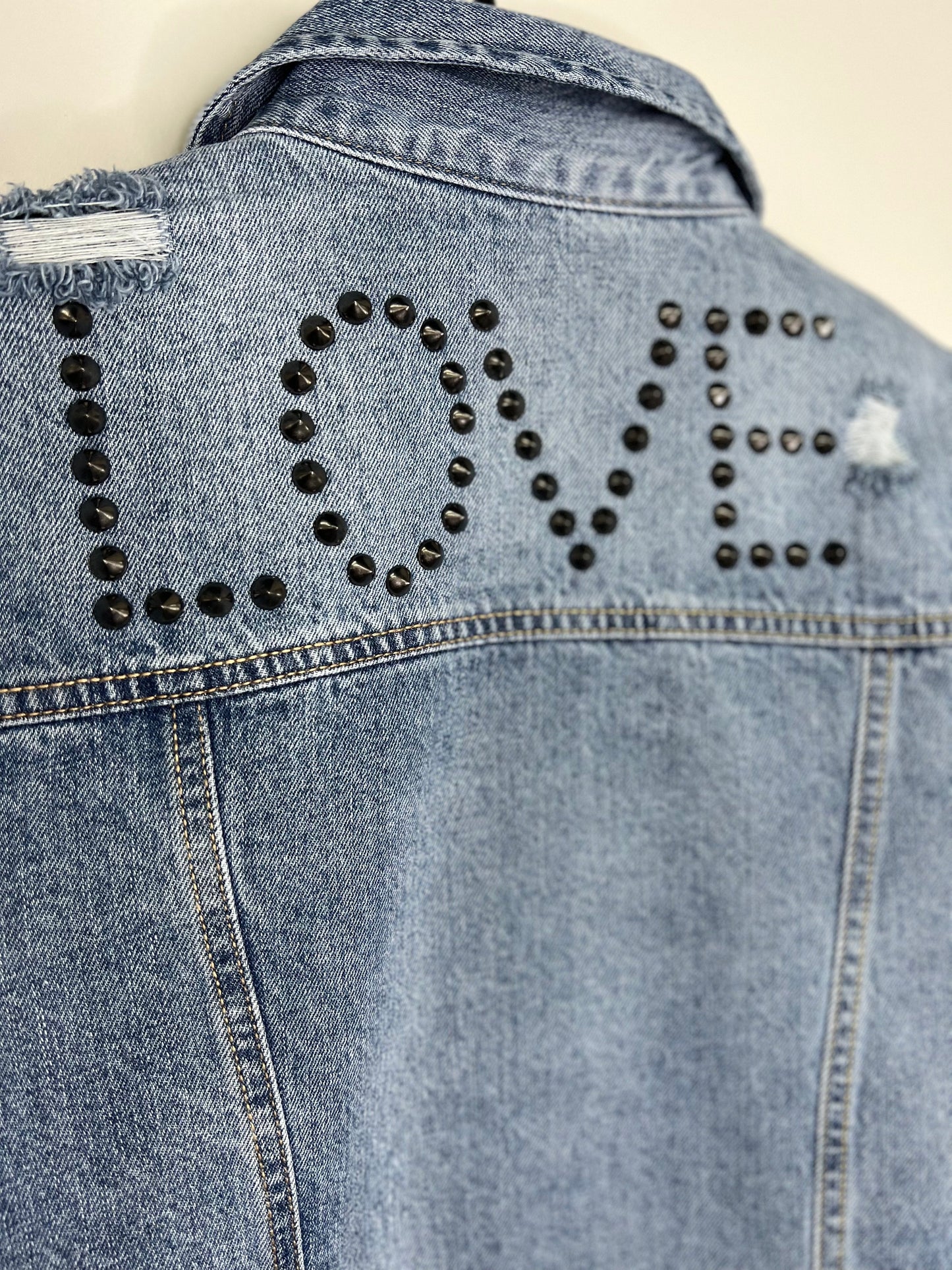 Jacket, Denim Medium Wash, Love Studs