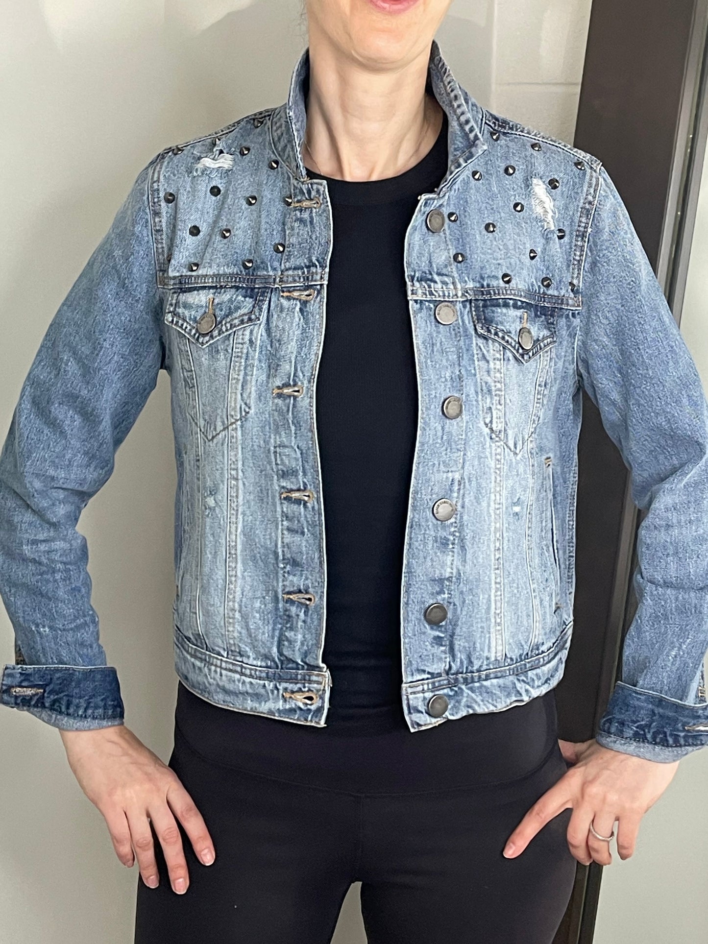 Jacket, Denim Medium Wash, Love Studs