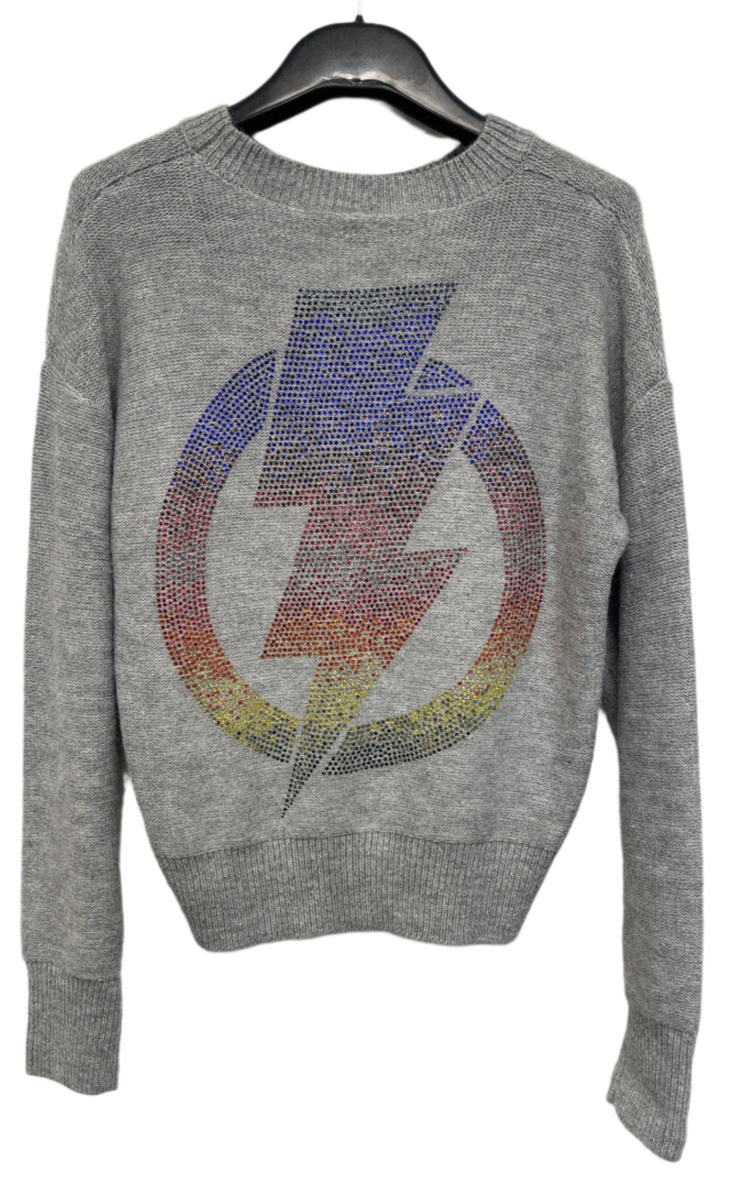 Sweater, Crewneck Gray, Circle Bolt