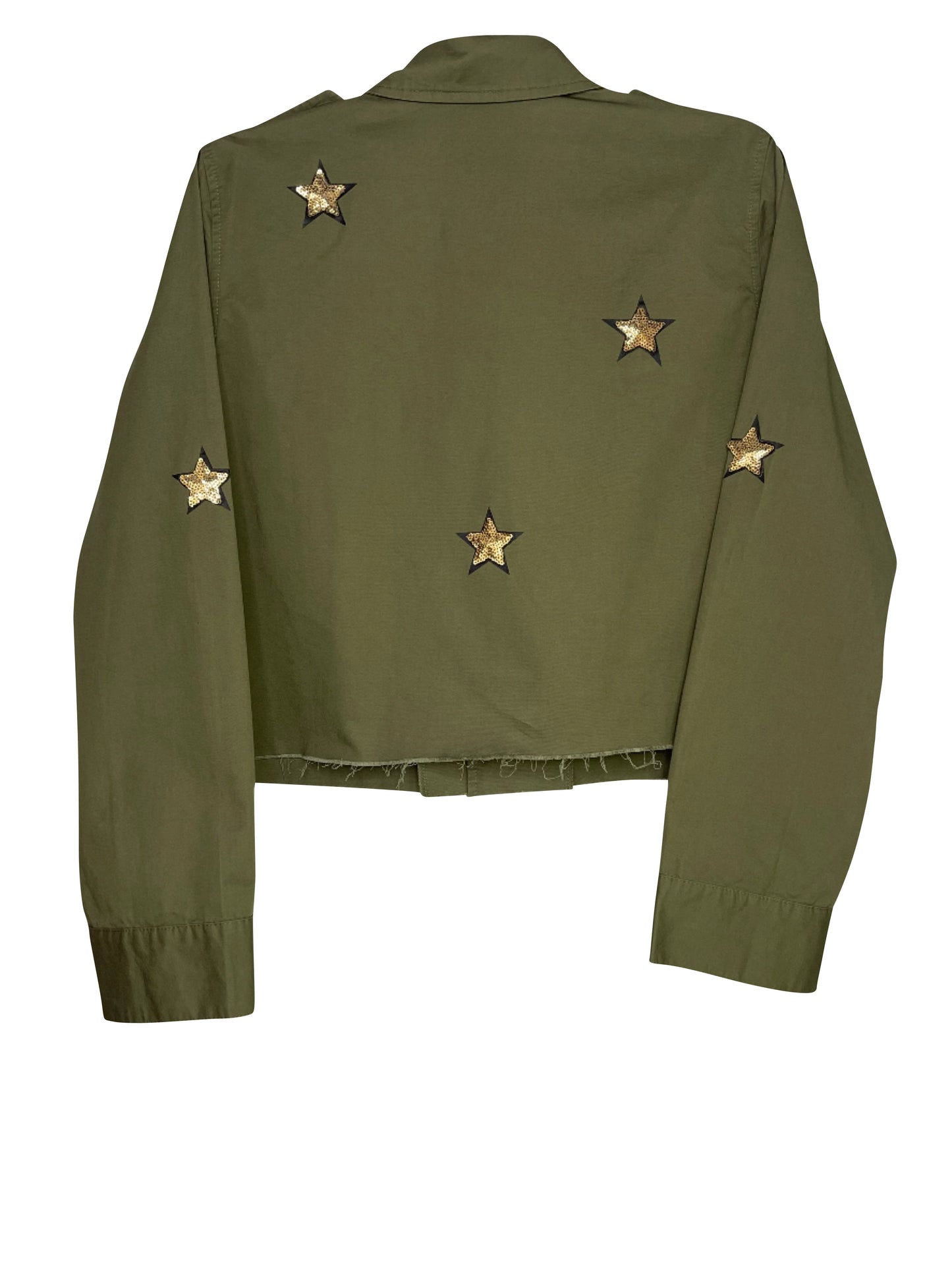 Love & Gold Stars Army Green Shacket