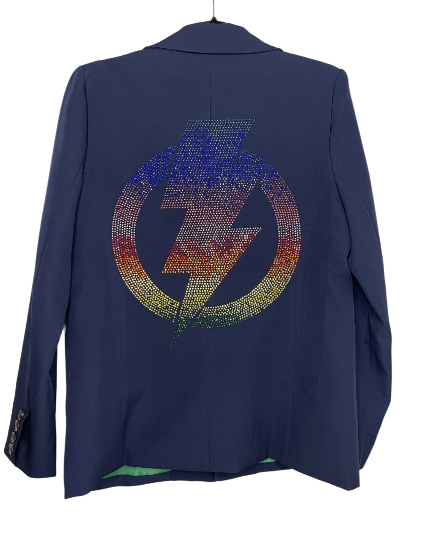 Blazer, Navy w/ Green Lining, Circle Bolt