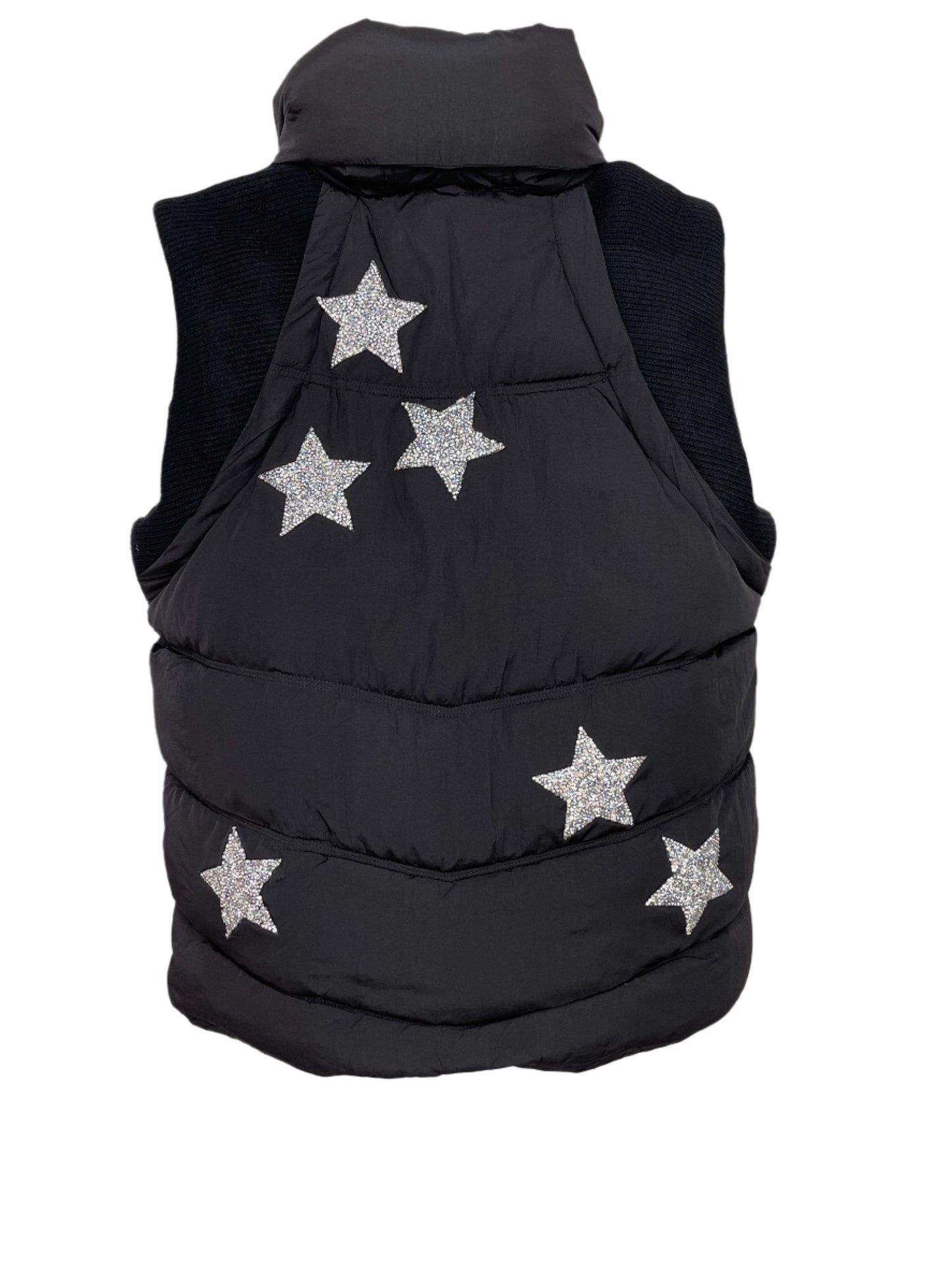 Vest, Puffer Black, Silver Stars