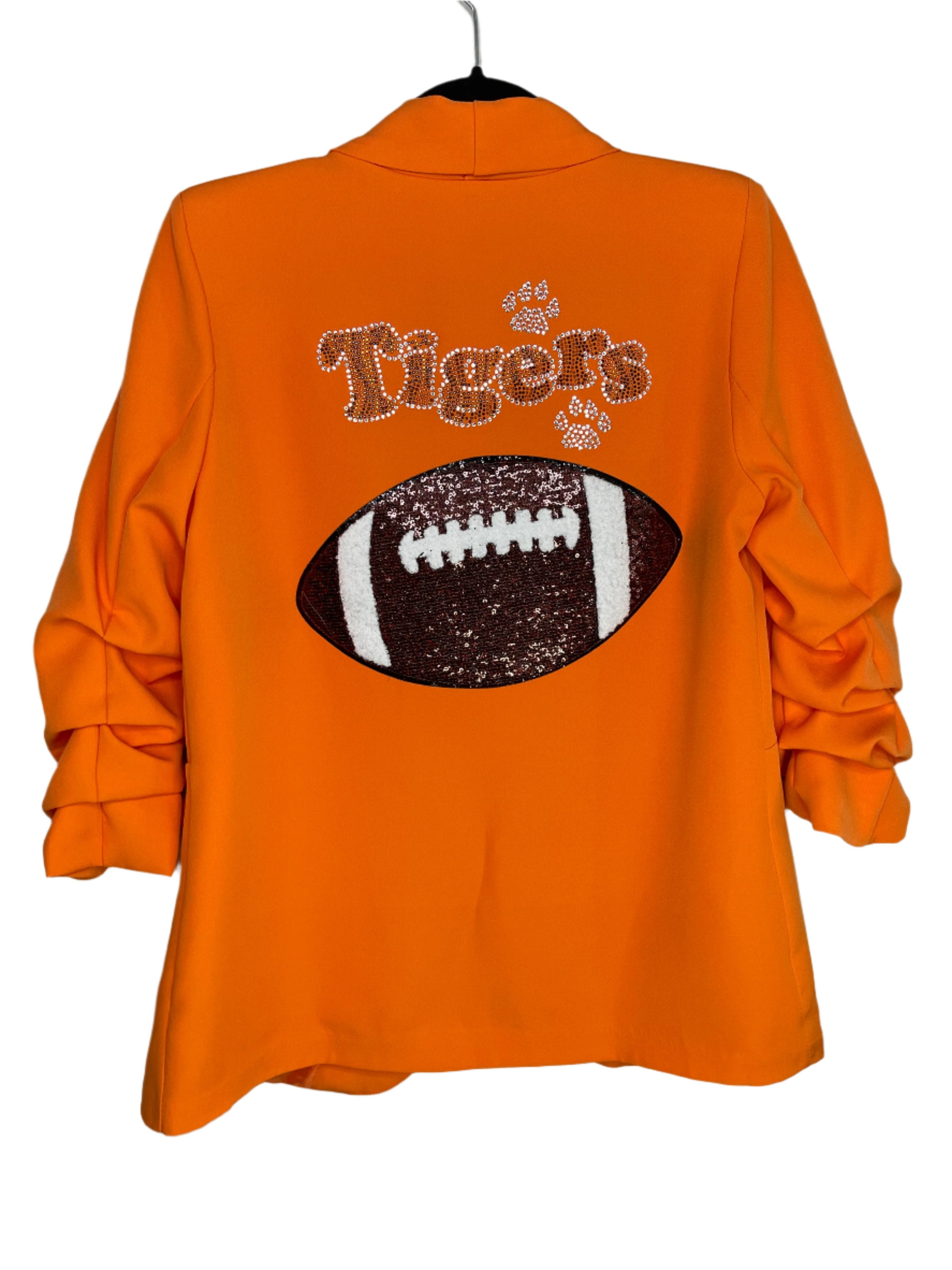 Tigers Football Ruched Orange Blazer
