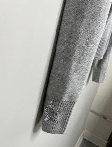 Silver Stars Gray Crewneck Sweater