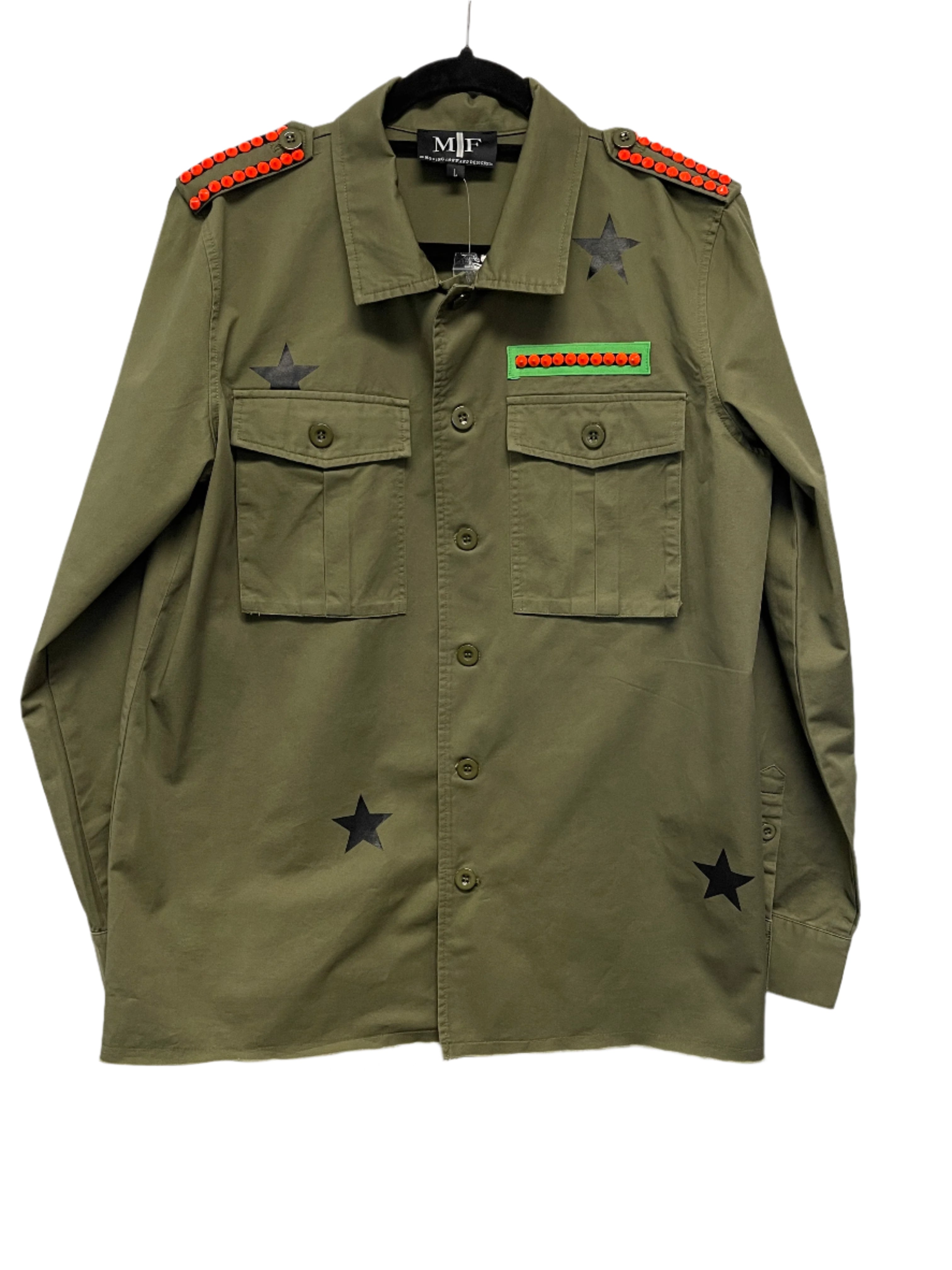 Clemson Tiger Face Army Green Shacket