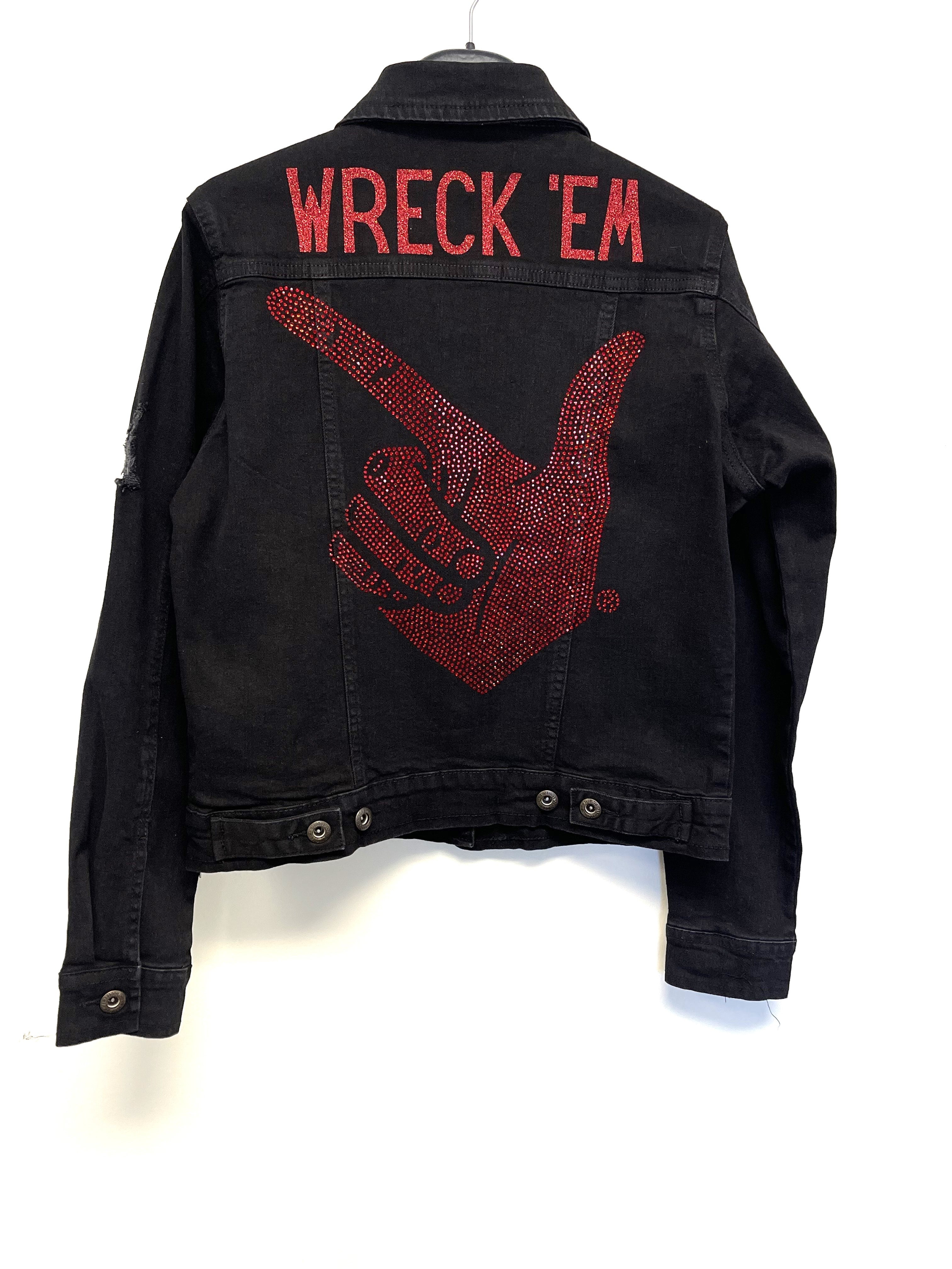 Texas Tech Wreck 'Em Guns Up Black Denim Jacket