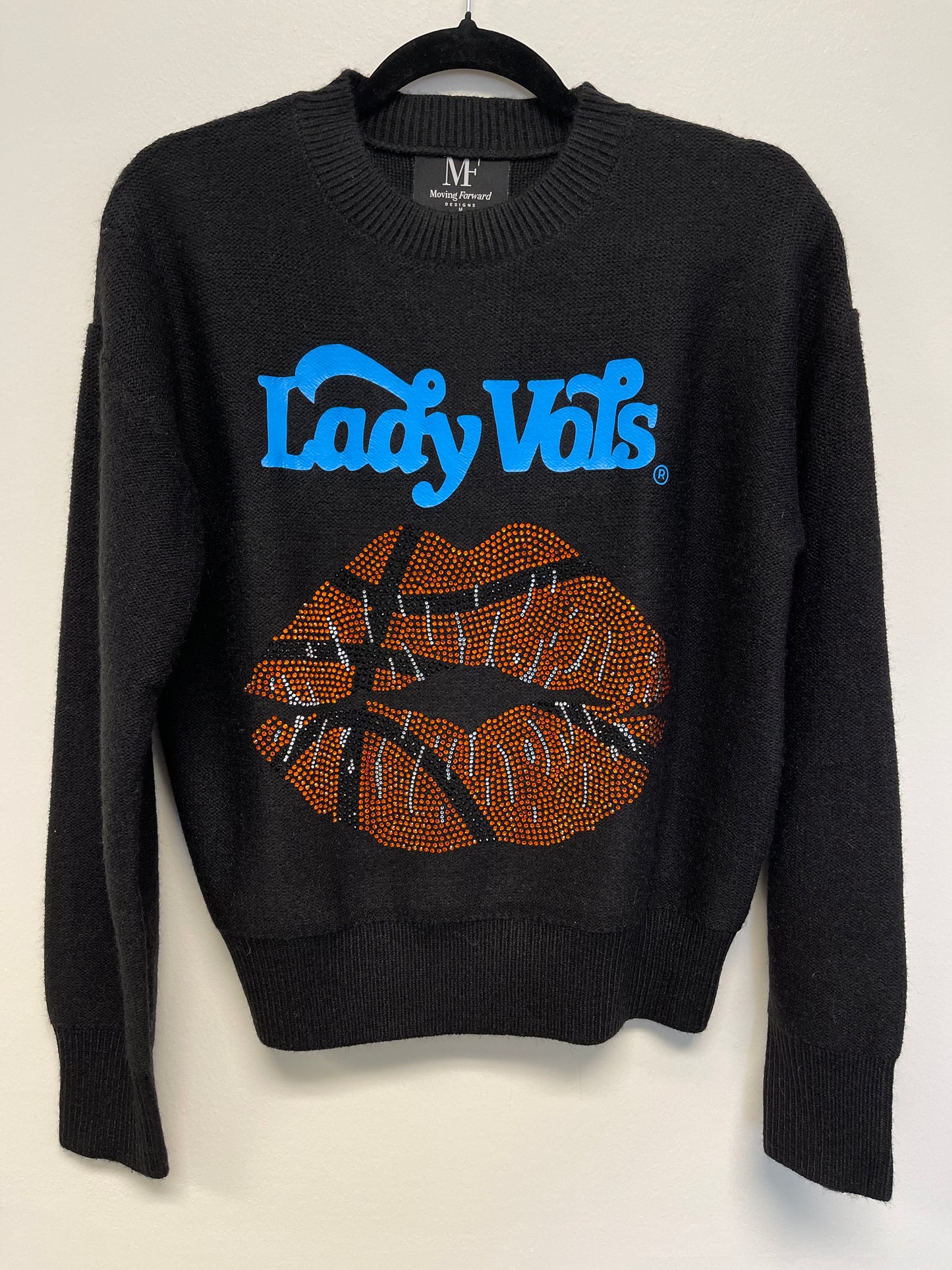 Licensed Game Day Sweater, Crewneck Black, Tennessee Lady Vols Basketball Lips