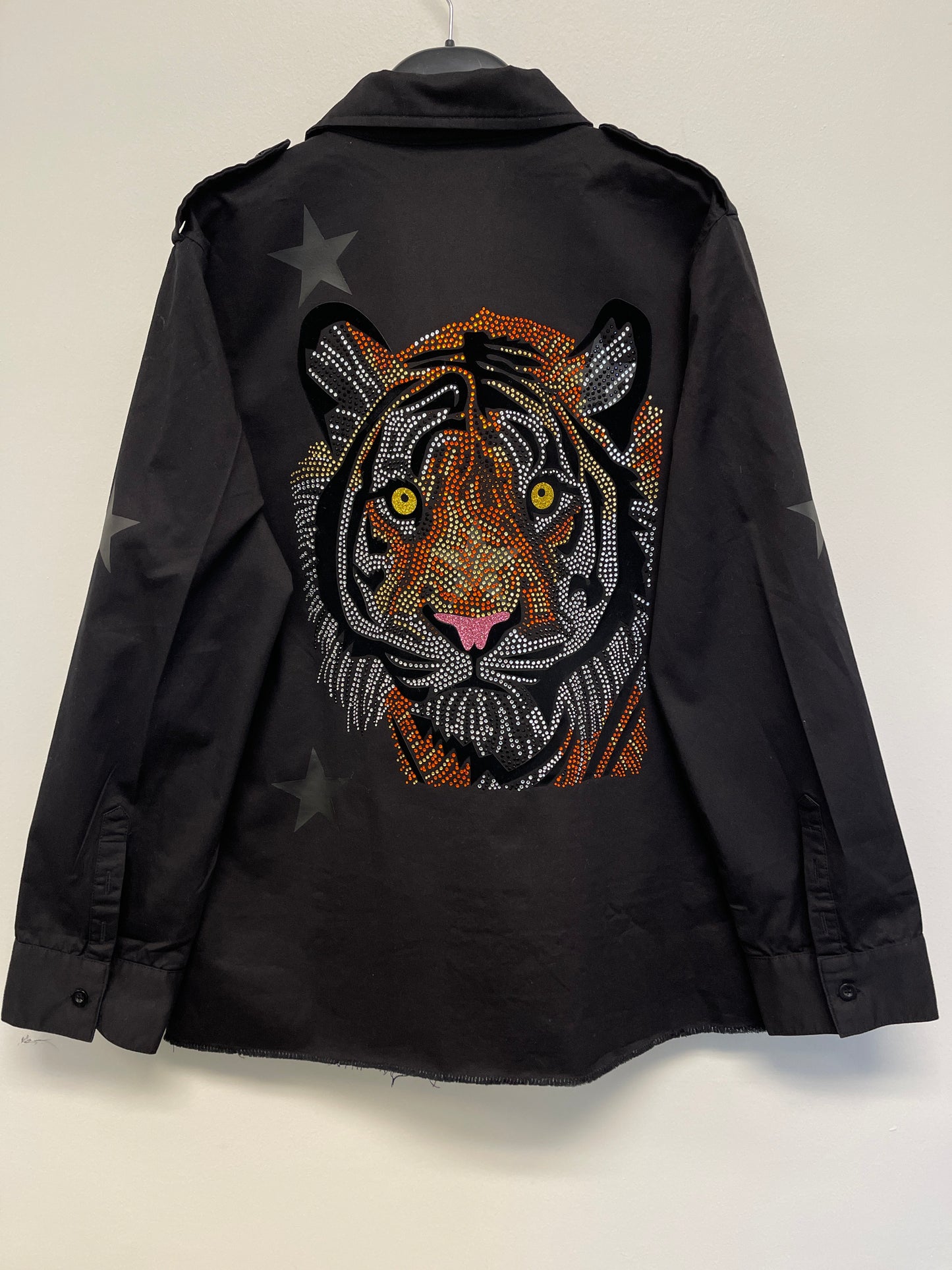 Shacket, Army Black, Tiger Face