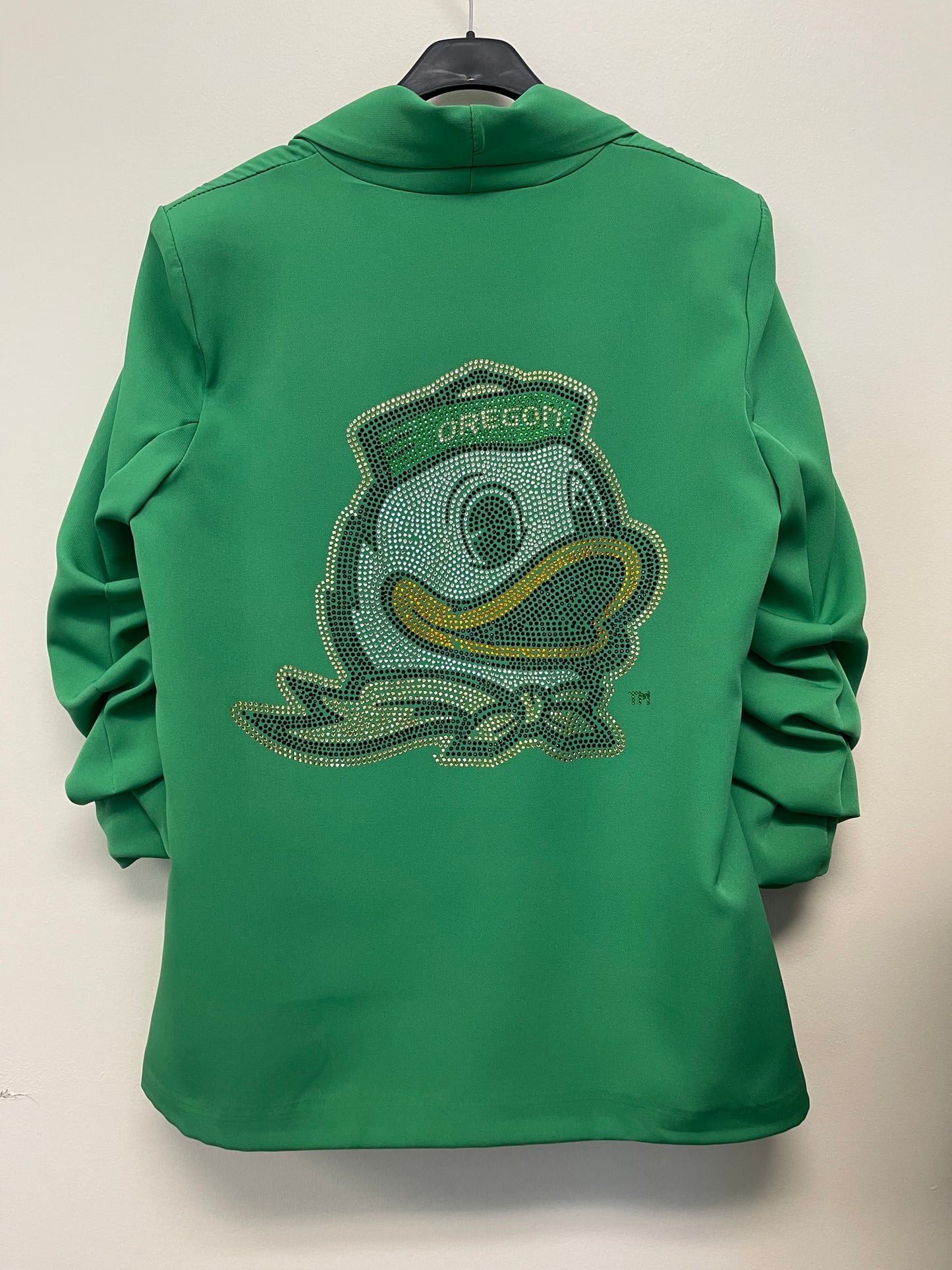 Licensed Game Day Blazer, Green Ruched, University Of Oregon Duck