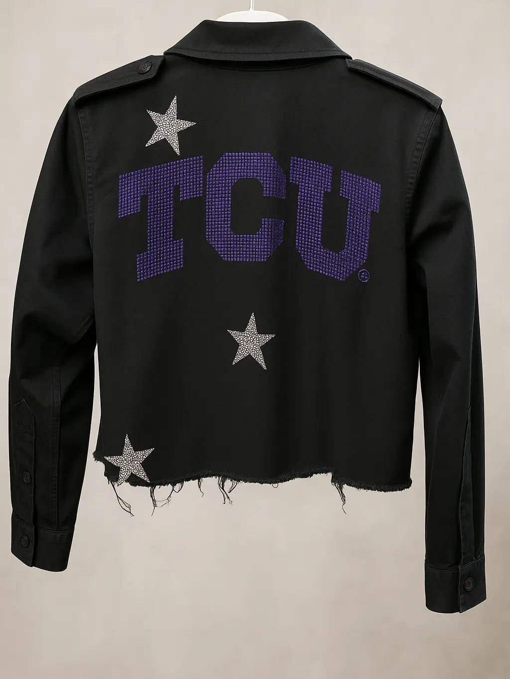 Licensed Game Day Shacket, Black, TCU Crystal TCU