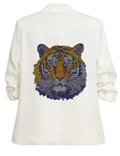 Licensed Game Day, White Blazer, Clemson Tiger Face