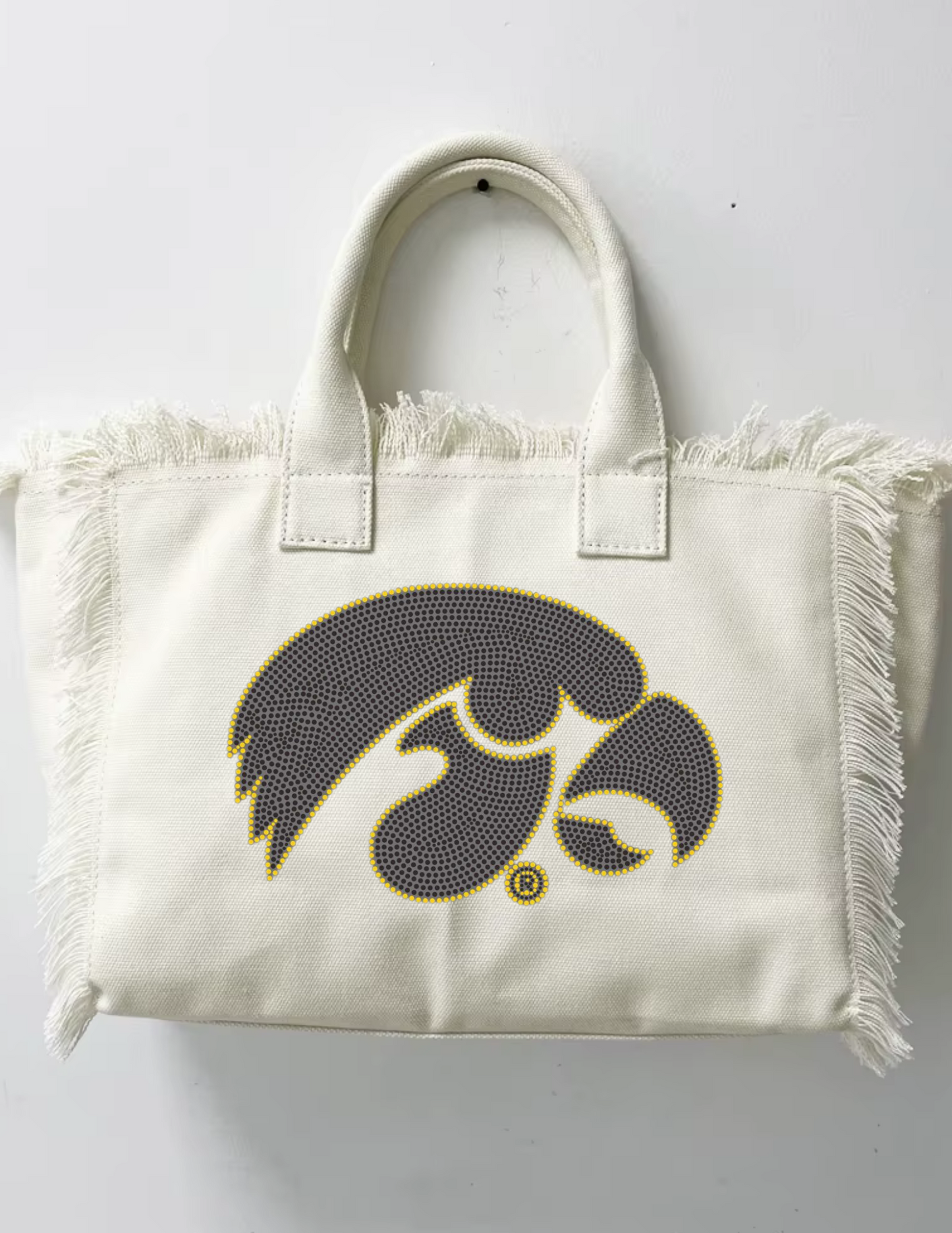 Licensed Game Day Tote, White, Univ of Iowa Black Tigerhawk