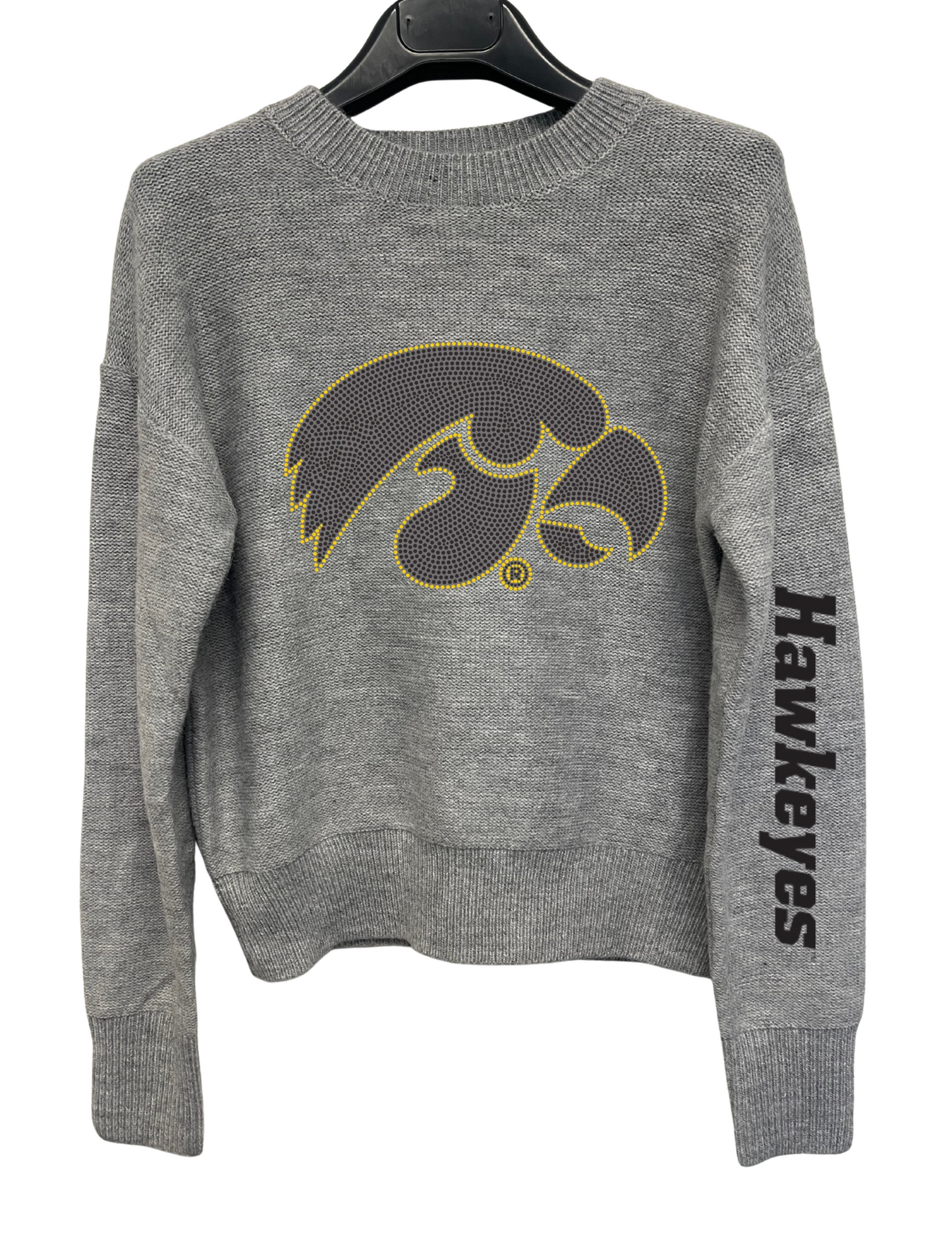 Licensed Game Day Sweater, Gray, Univ of Iowa Black Tigerhawk