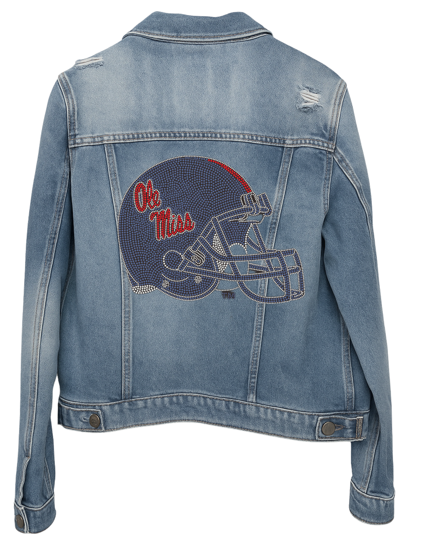Licensed Game Day Jacket, Blue Denim, Ole Miss Helmet