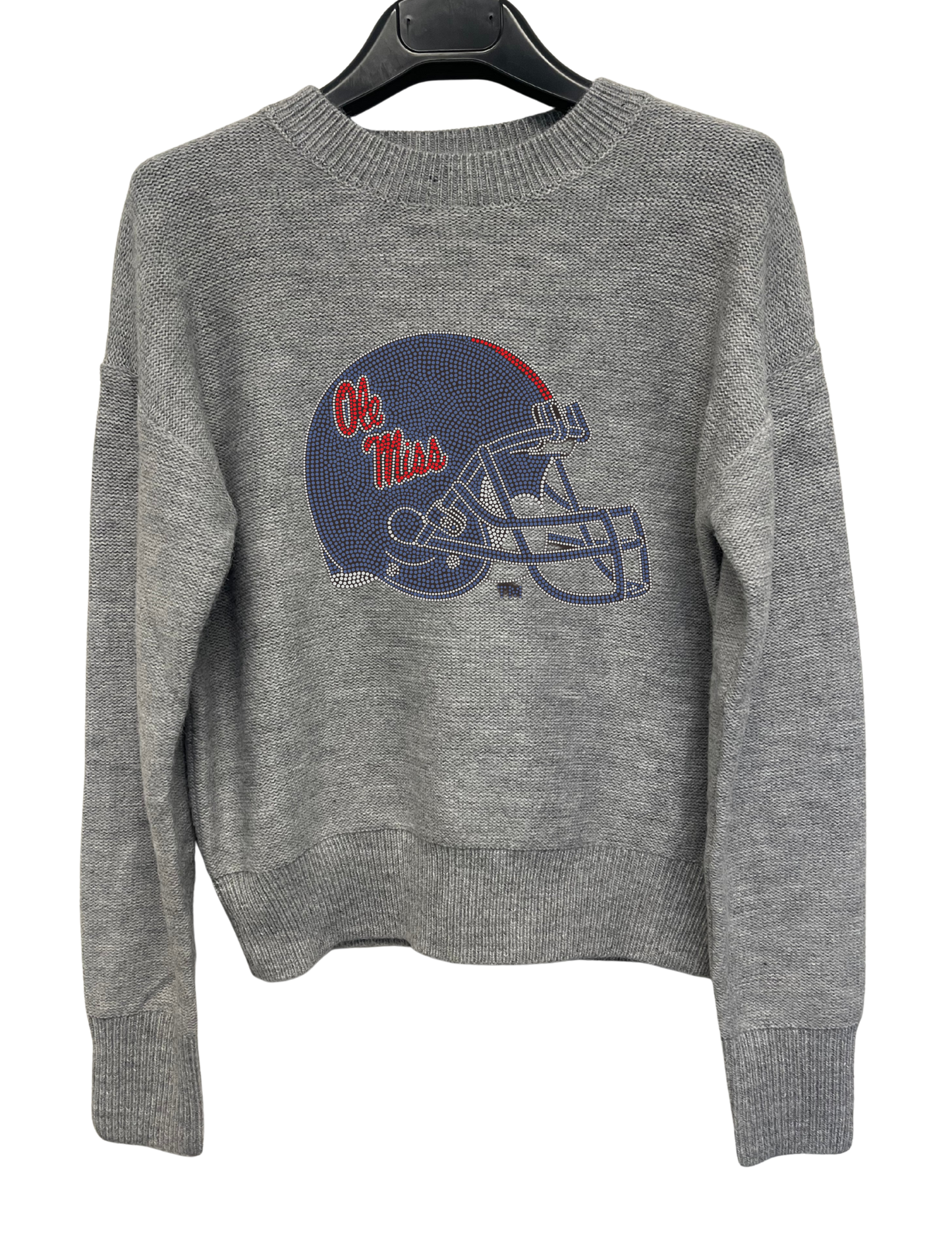 Licensed Game Day Sweater, Gray, Ole Miss Helmet