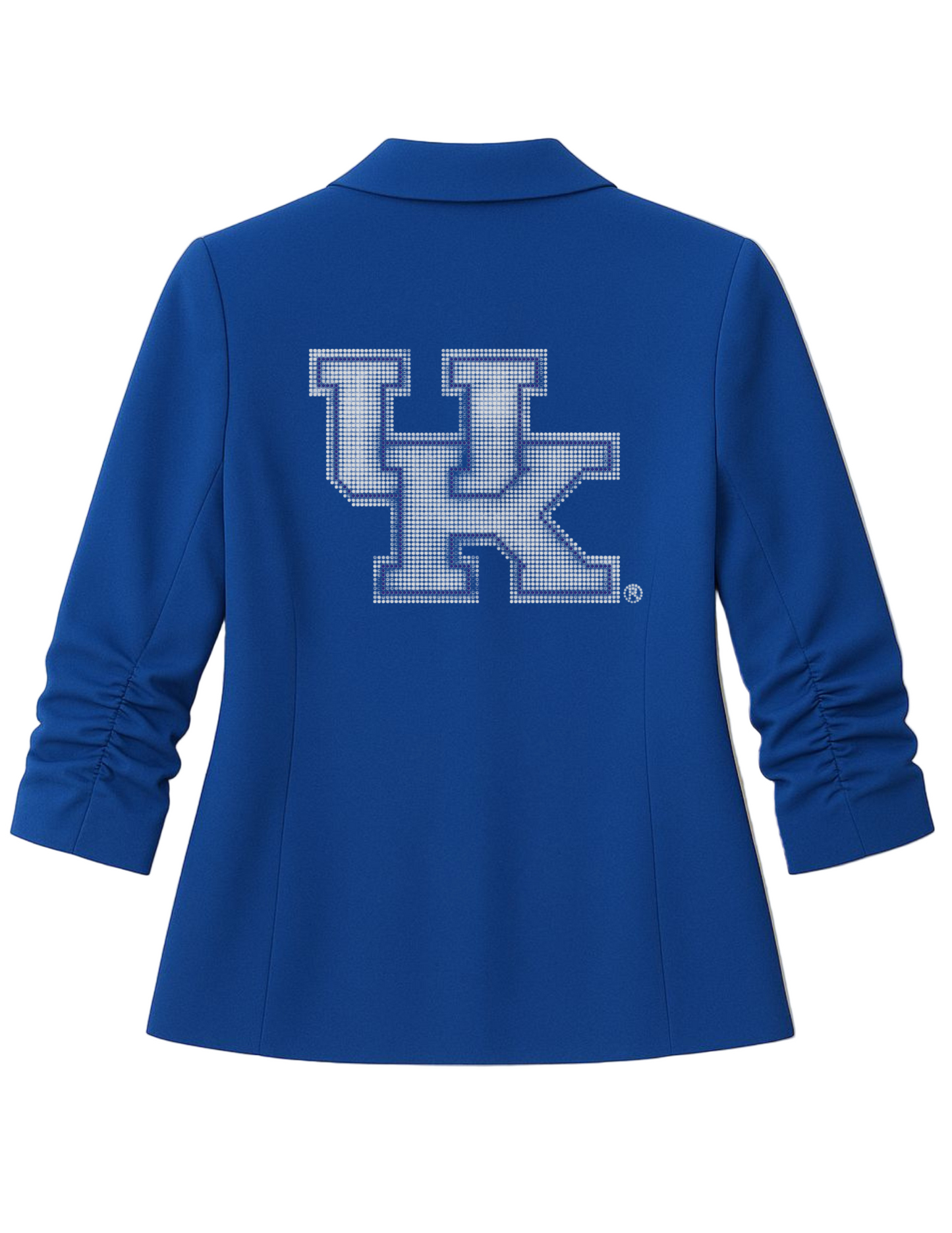 Licensed Game Day Blazer, Royal Blue Ruched, Univ of Kentucky UK White