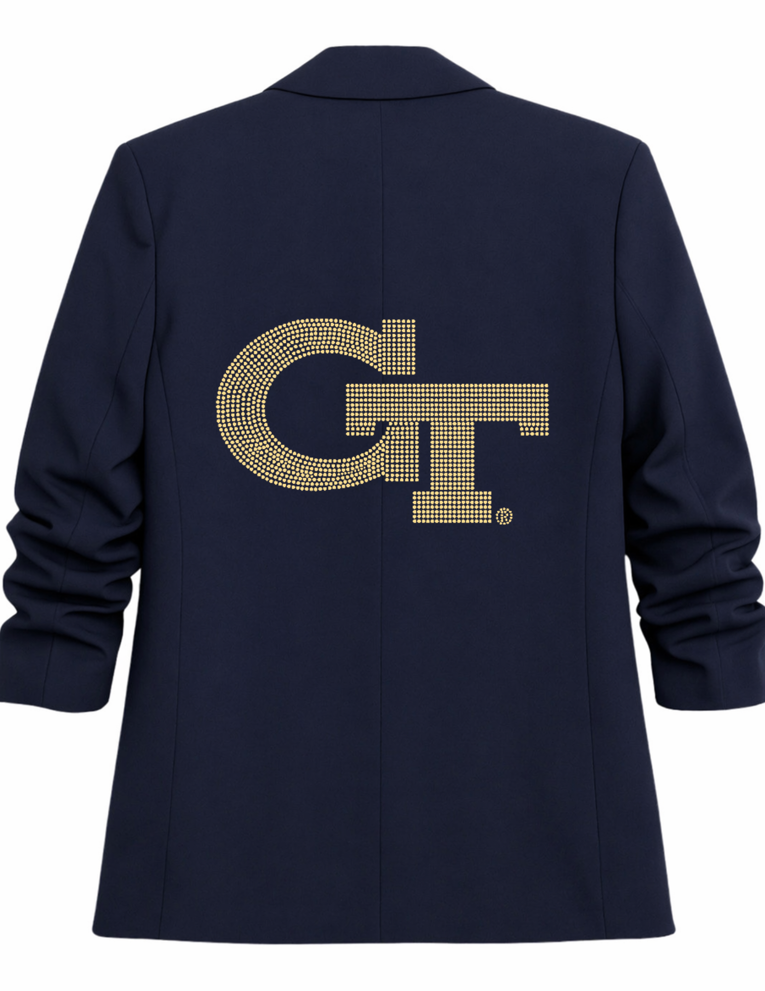 Georgia Tech GT Navy Ruched Sleeve Blazer