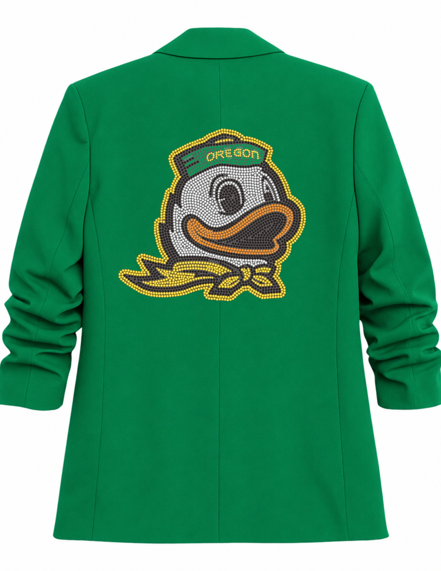 University Of Oregon Duck Green Ruched Sleeve Blazer