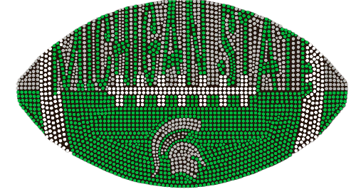 Game Day Appliqué, Crystal, Michigan State Football