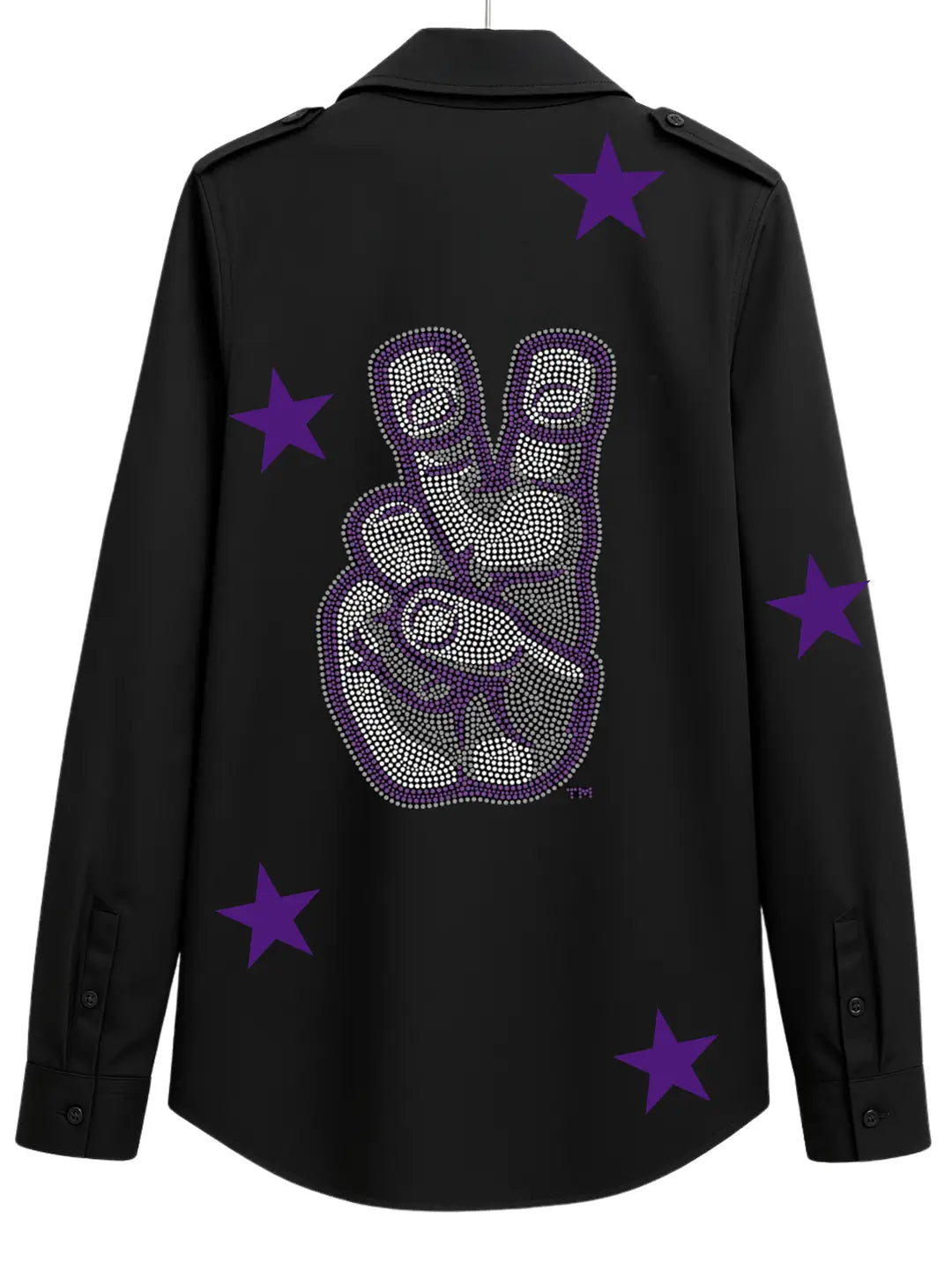 Licensed Game Day Shacket, Black, TCU Hand Mark