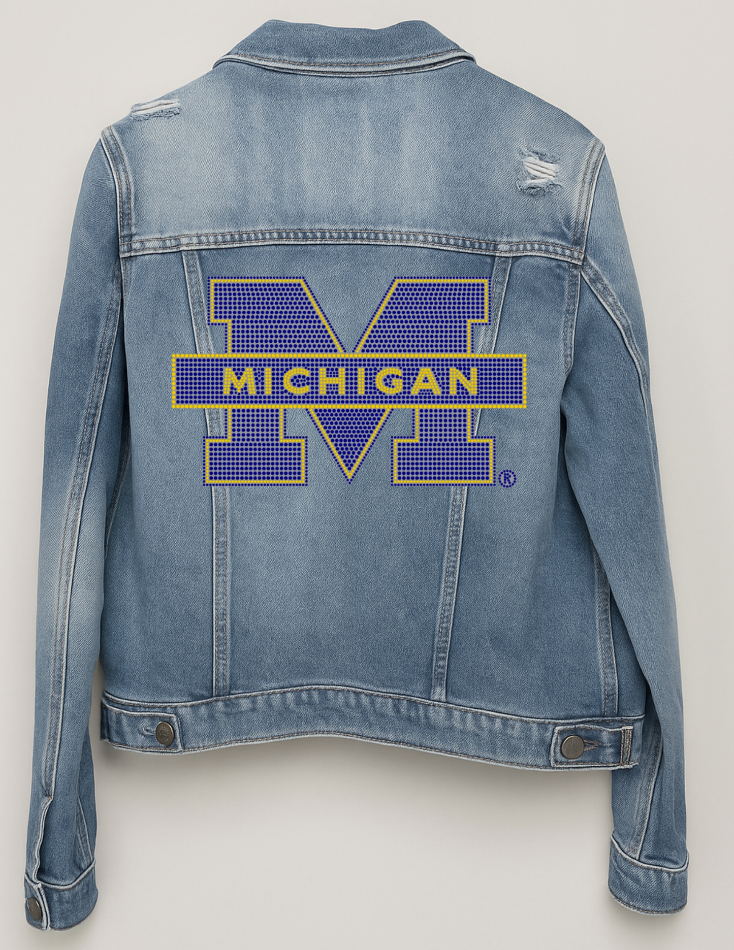 Licensed Game Day Jacket, Blue Denim, University Of Michigan Block M