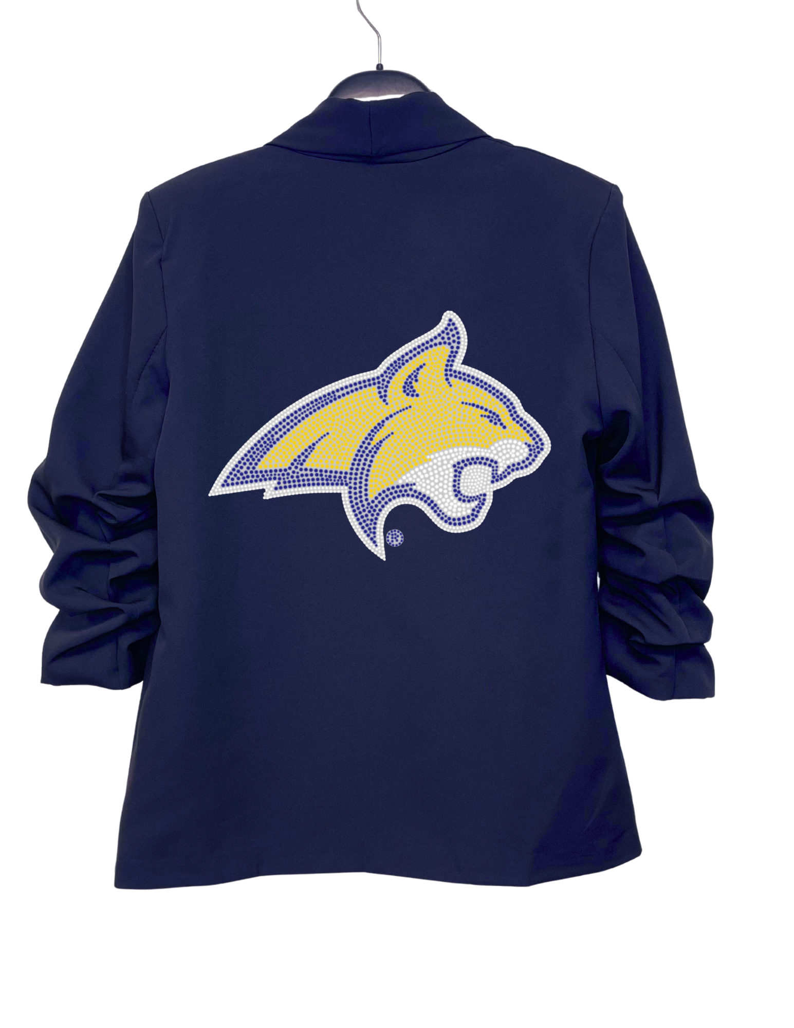 Montana State Bobcat Navy Ruched Sleeve Blazer