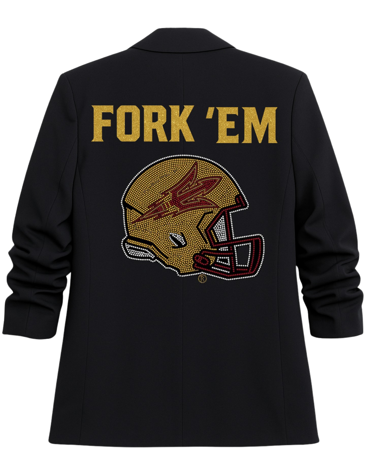 Licensed Game Day Blazer, Black Ruched, Arizona State Fork 'Em Helmet