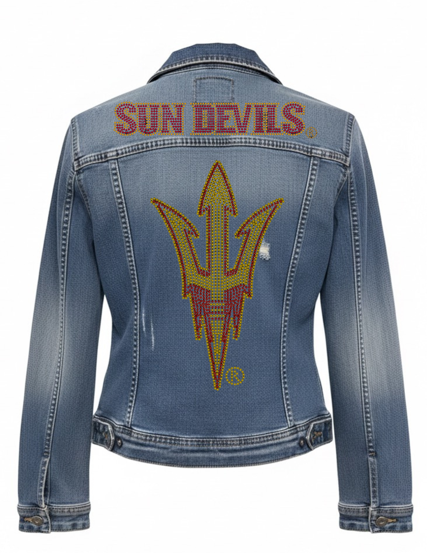 Arizona State Fork 'Em Sun Devils Blue Denim Jacket