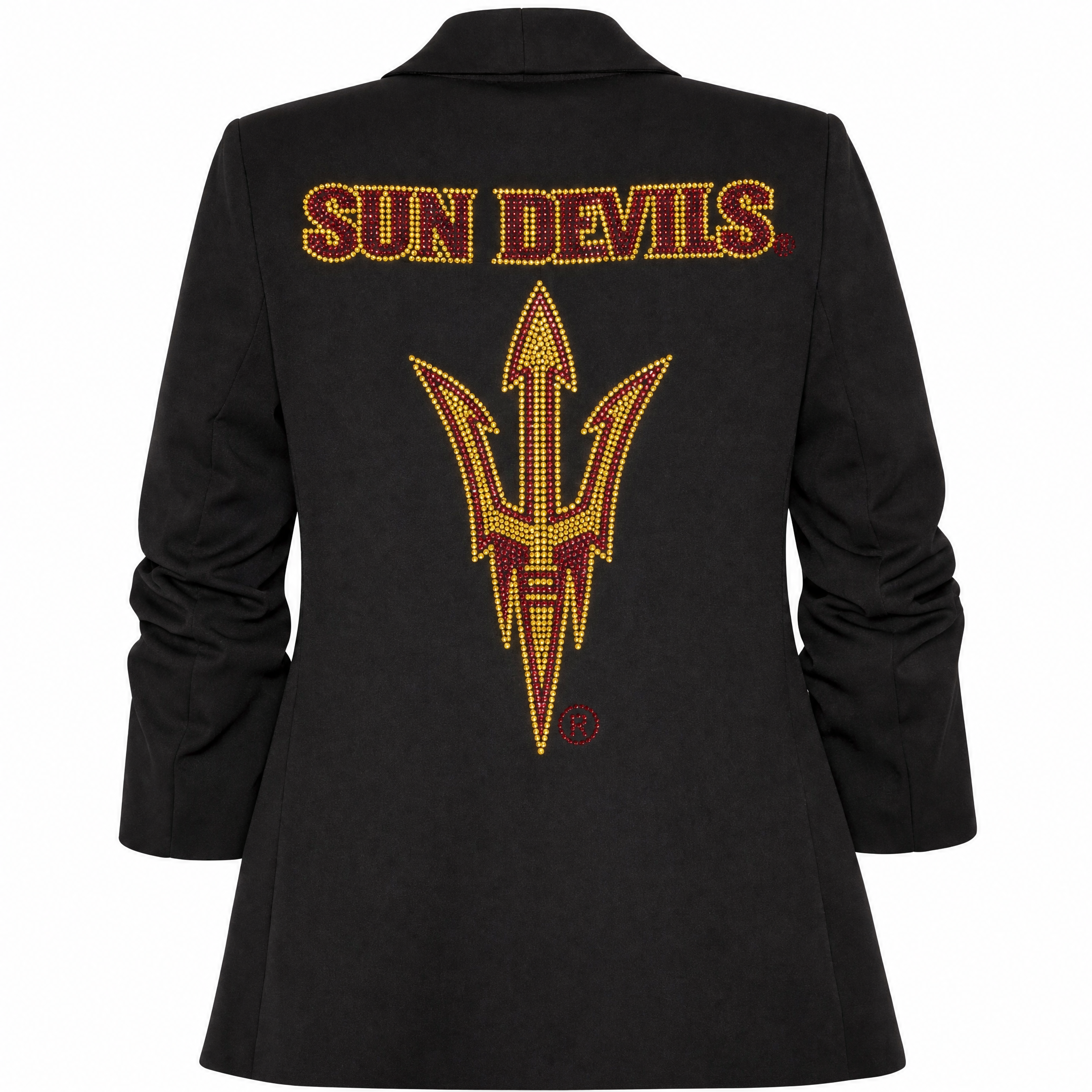 Arizona State Sun Devils Fork Black Ruched Blazer