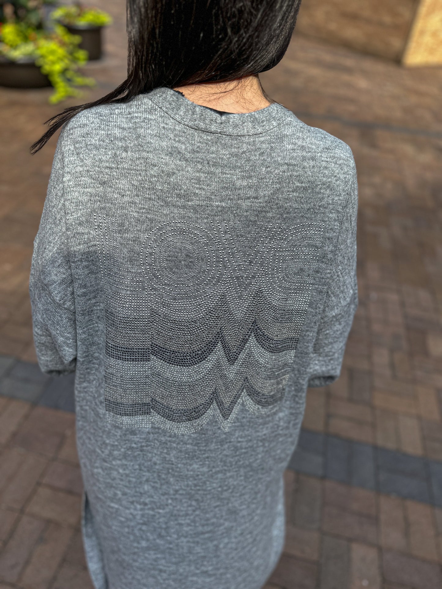 Sweater, Long Cardigan Gray, Love Repeater