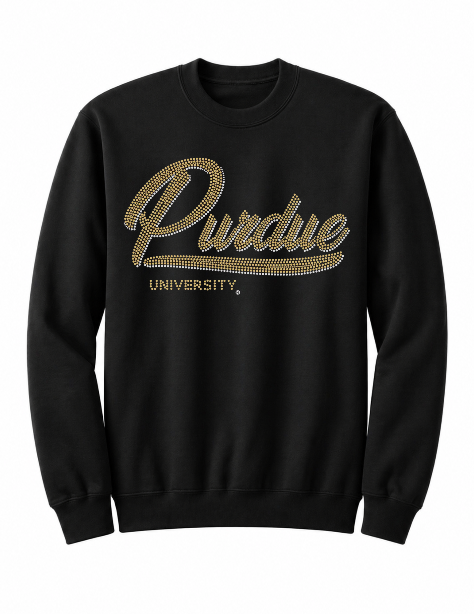 Purdue University Script Black Crewneck Sweatshirt