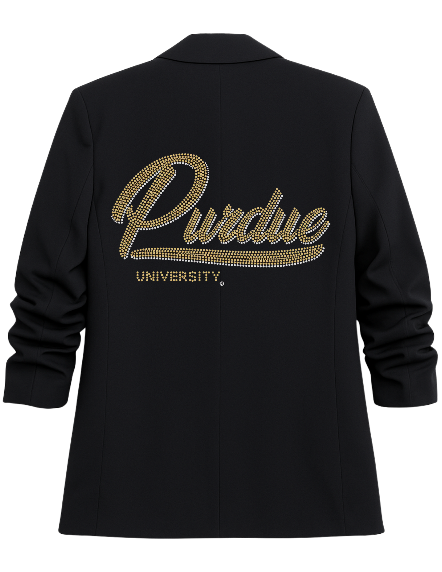 Purdue University Script Ruched Black Blazer