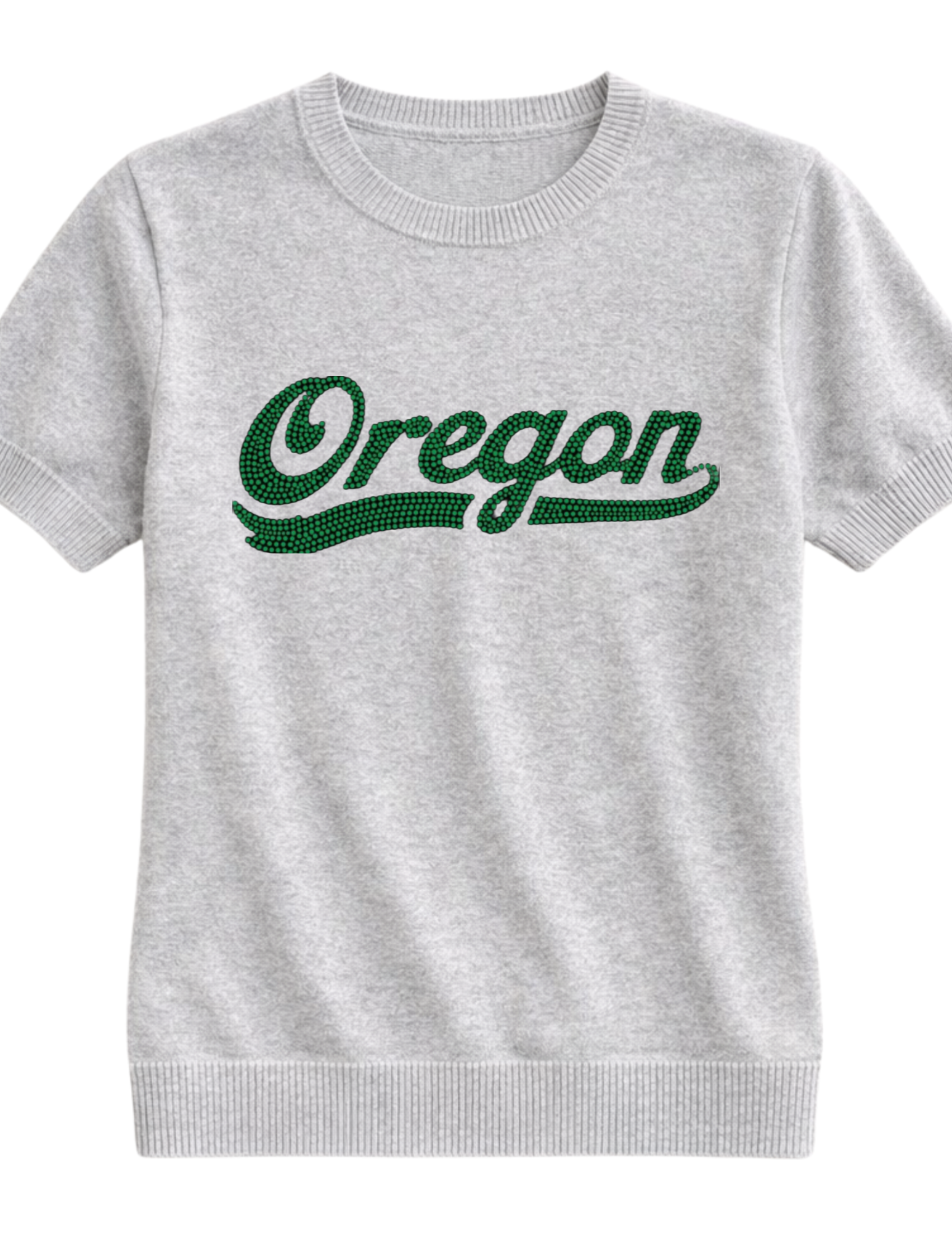 University Of Oregon Oregon Script Gray Short Sleeve Sweater