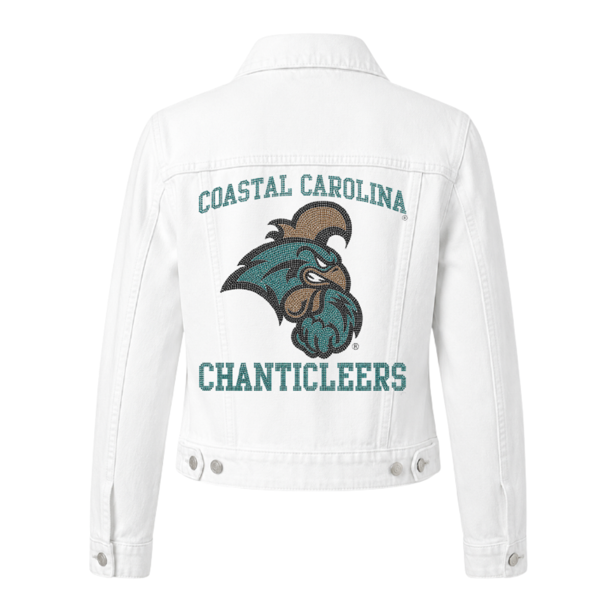 Coastal Carolina Mascot Chanticleers White Denim Jacket