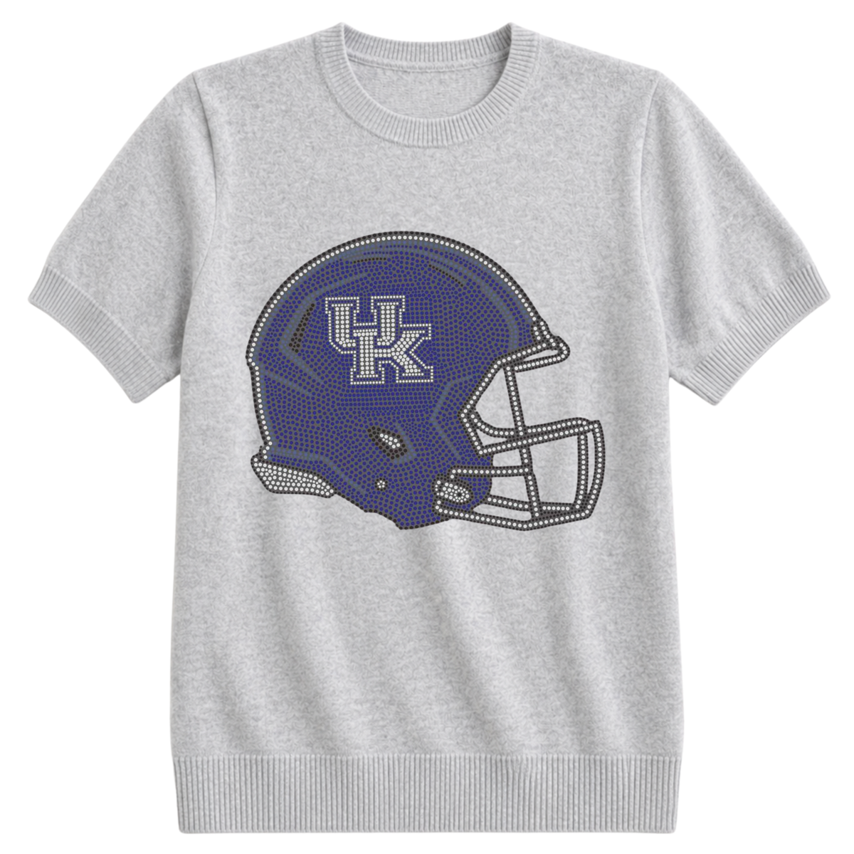 University of Kentucky Helmet Gray Short Sleeve Sweater, view 3