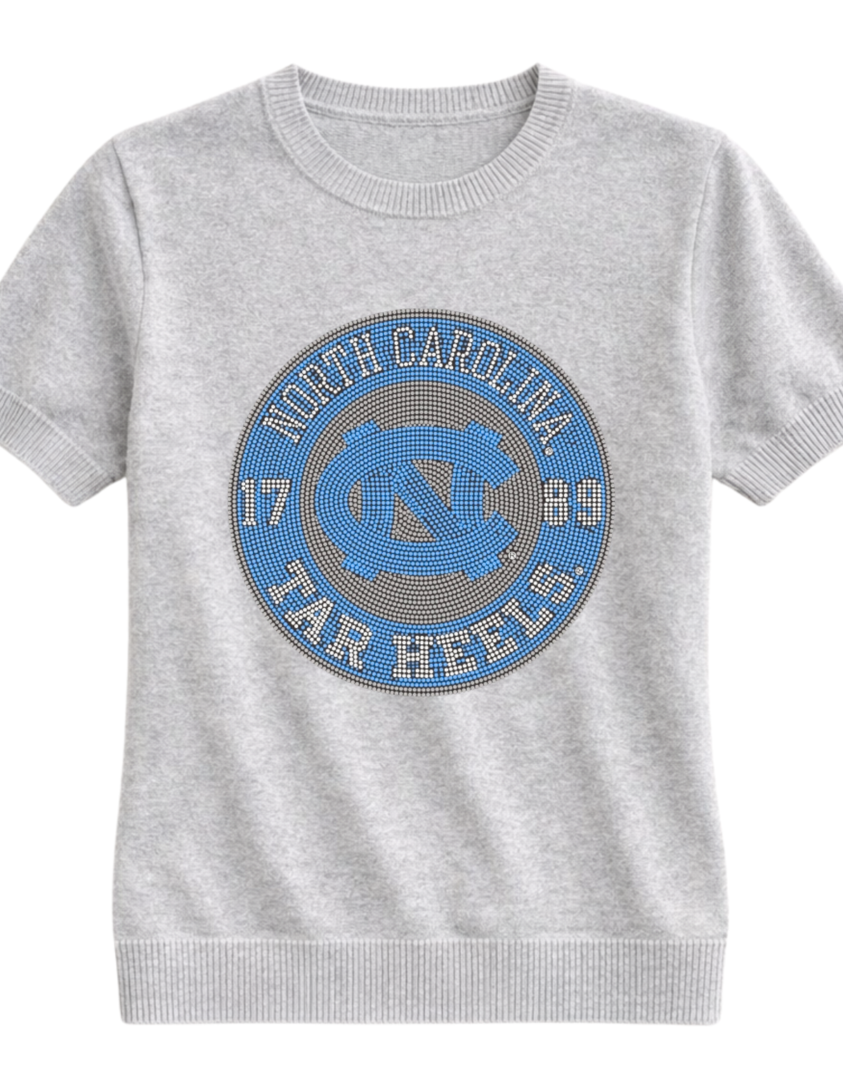 University of North Carolina Est. 1789 Decal Gray Short Sleeve Sweater
